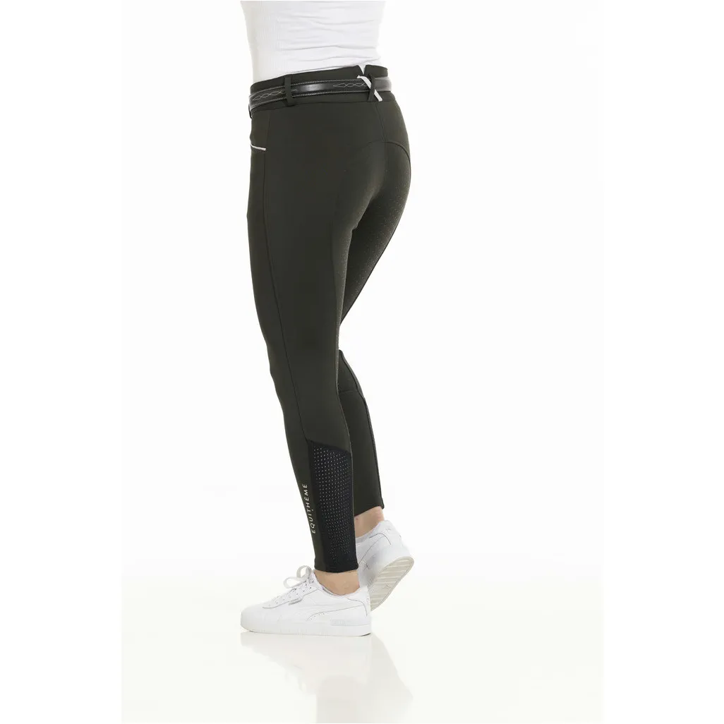 Sommer Damen Reithose Silikon Vollbesatz CLAUDINE Mesh dunkelgrün