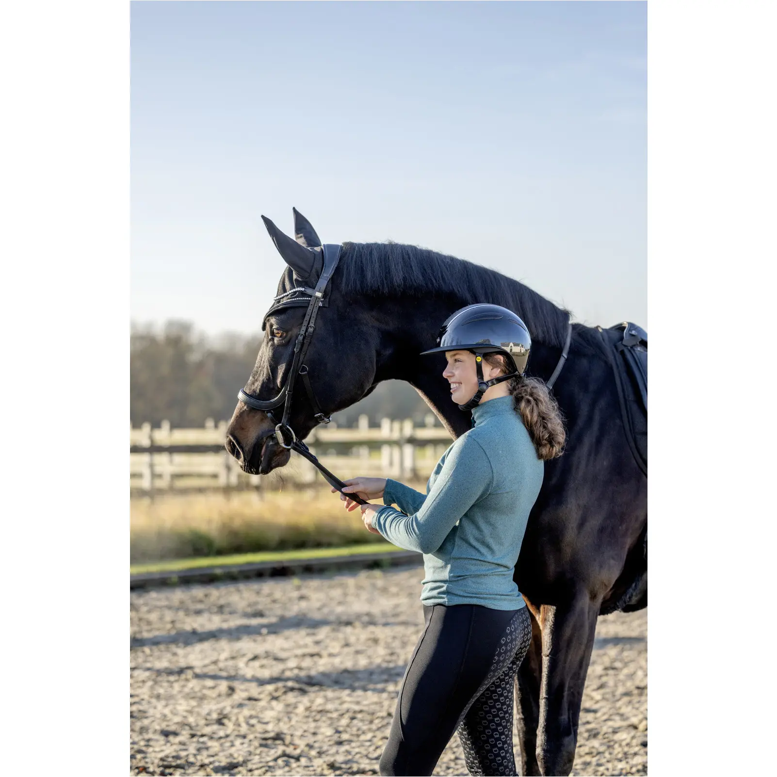 Winter Damen Reitleggings Silikon Vollbesatz SAFINA schwarz