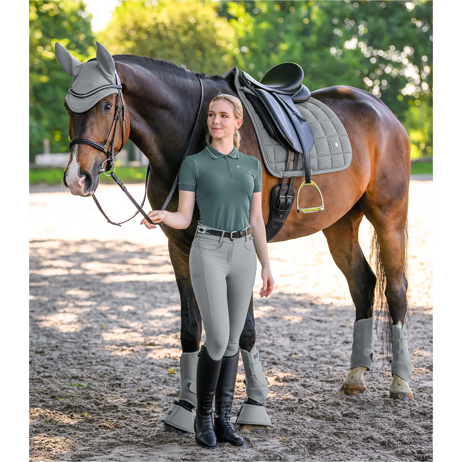 Schabracke BREATH PERFORMANCE chromgrau Warmblut