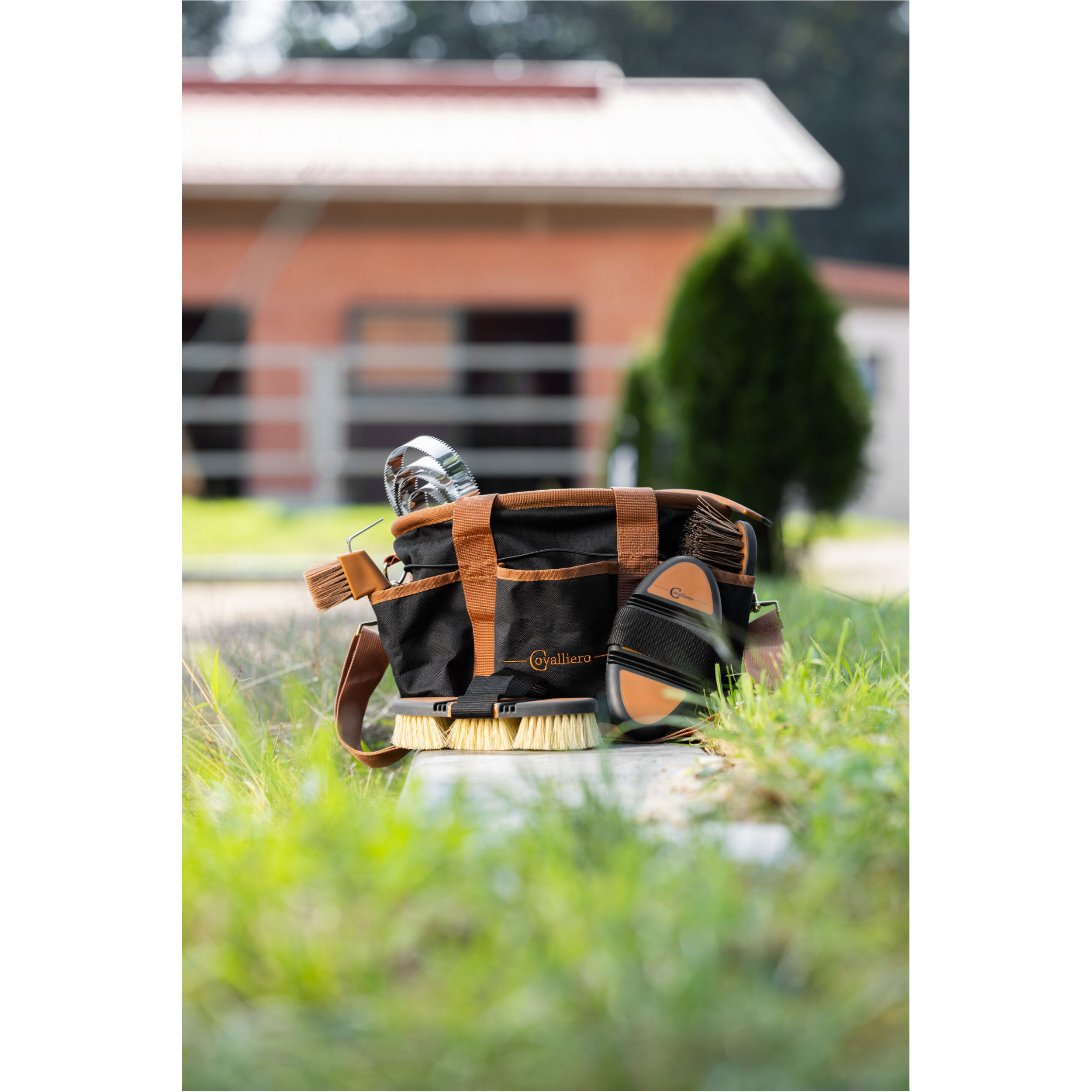 Putztasche schwarz/cognac
