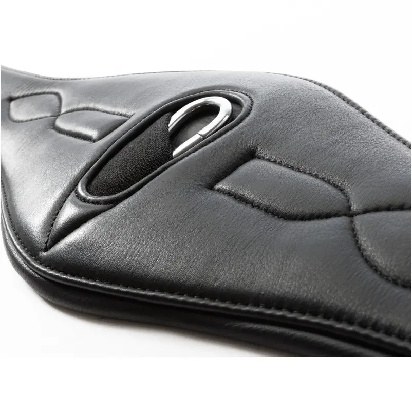 Ledersattelgurt mit Elast COMFORT Softleder schwarz