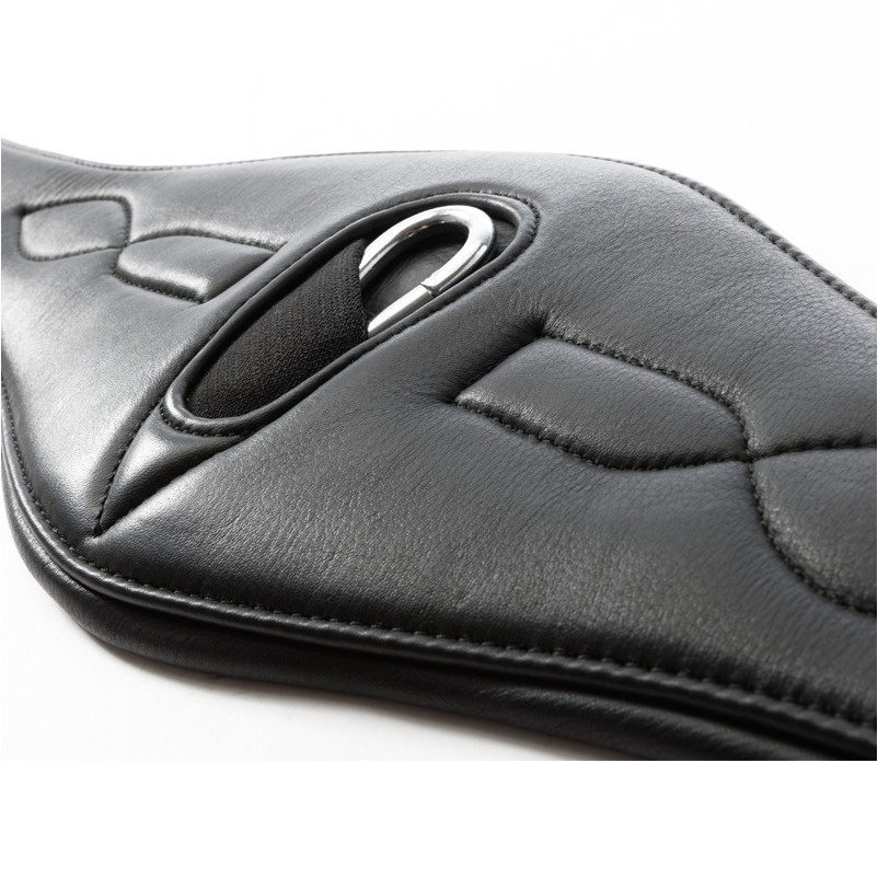 Ledersattelgurt mit Elast COMFORT Softleder schwarz