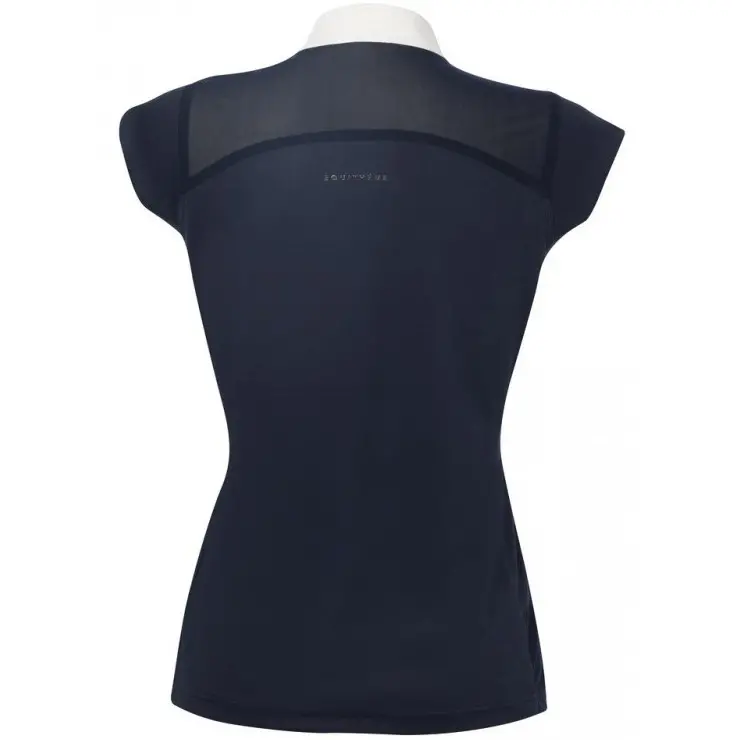 Damen Poloshirt mit Strass BRÜSSEL marineblau