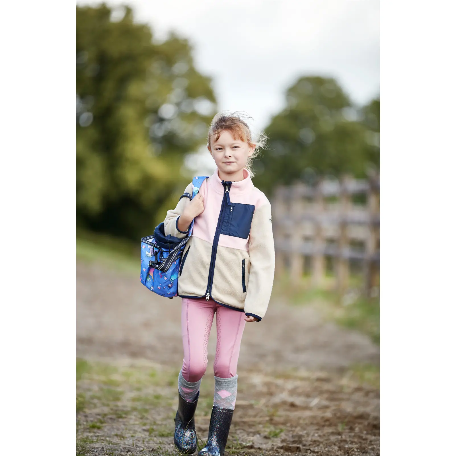 Kinder Fleecereitjacke MINNA ZIP beige