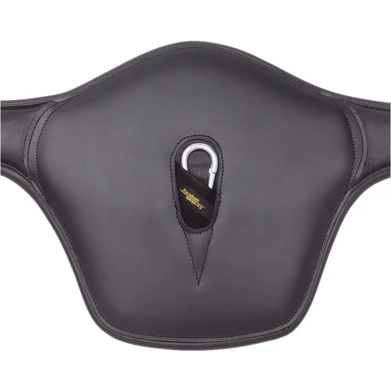 Sattelgurt mit Bauchlatz und Elast SOFT'N SAFE Softleder schwarz