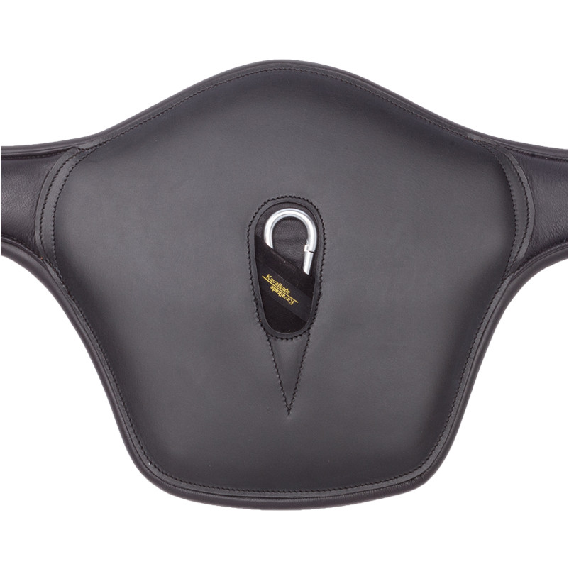 Sattelgurt mit Bauchlatz und Elast SOFT'N SAFE Softleder schwarz