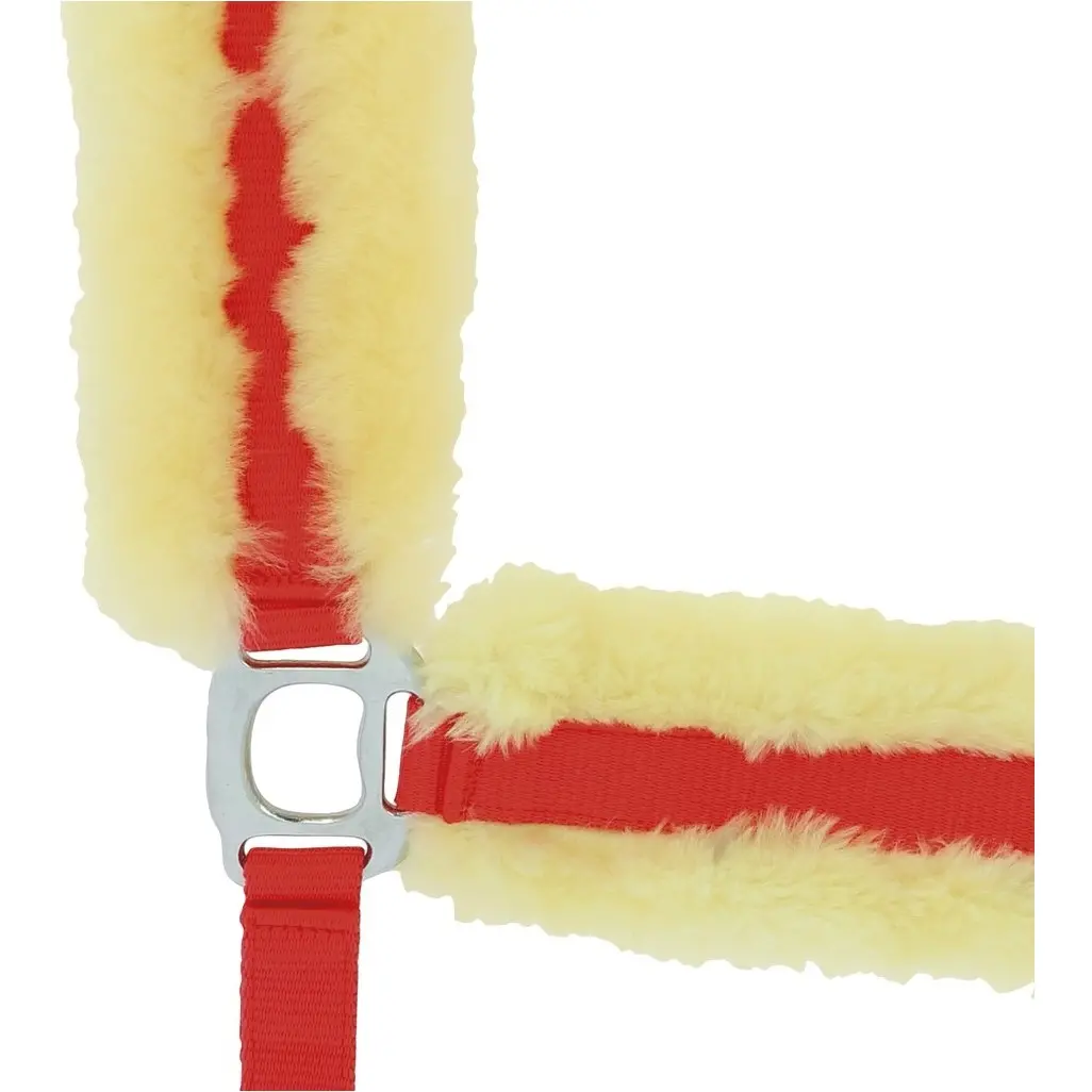 Halfter mit Kunstlammfell MOUTON Véritable rot Halfter mit Kunstlammfell MOUTON Véritable rot