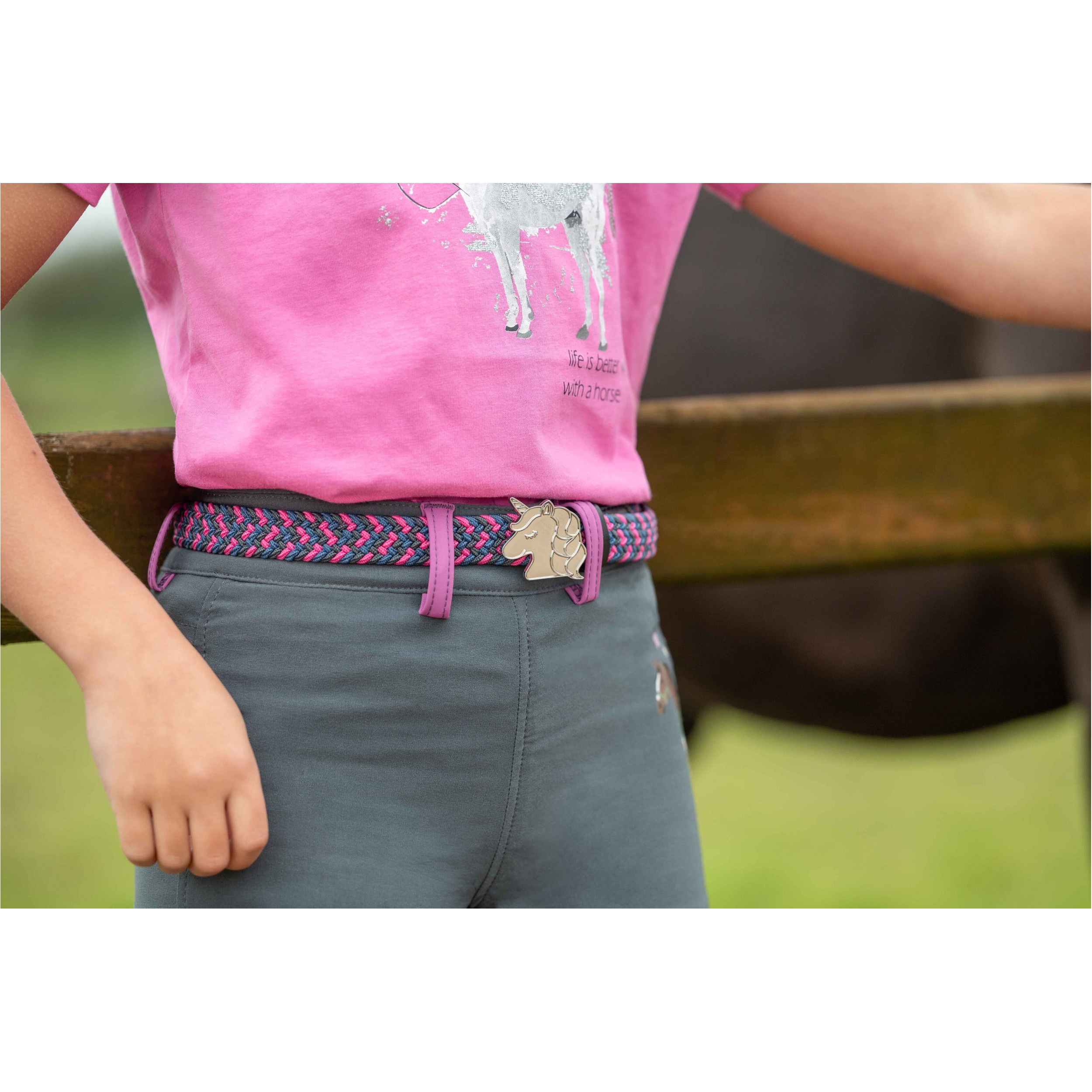 Kinder Stretchgürtel CLAIRE KIDS pink/grün