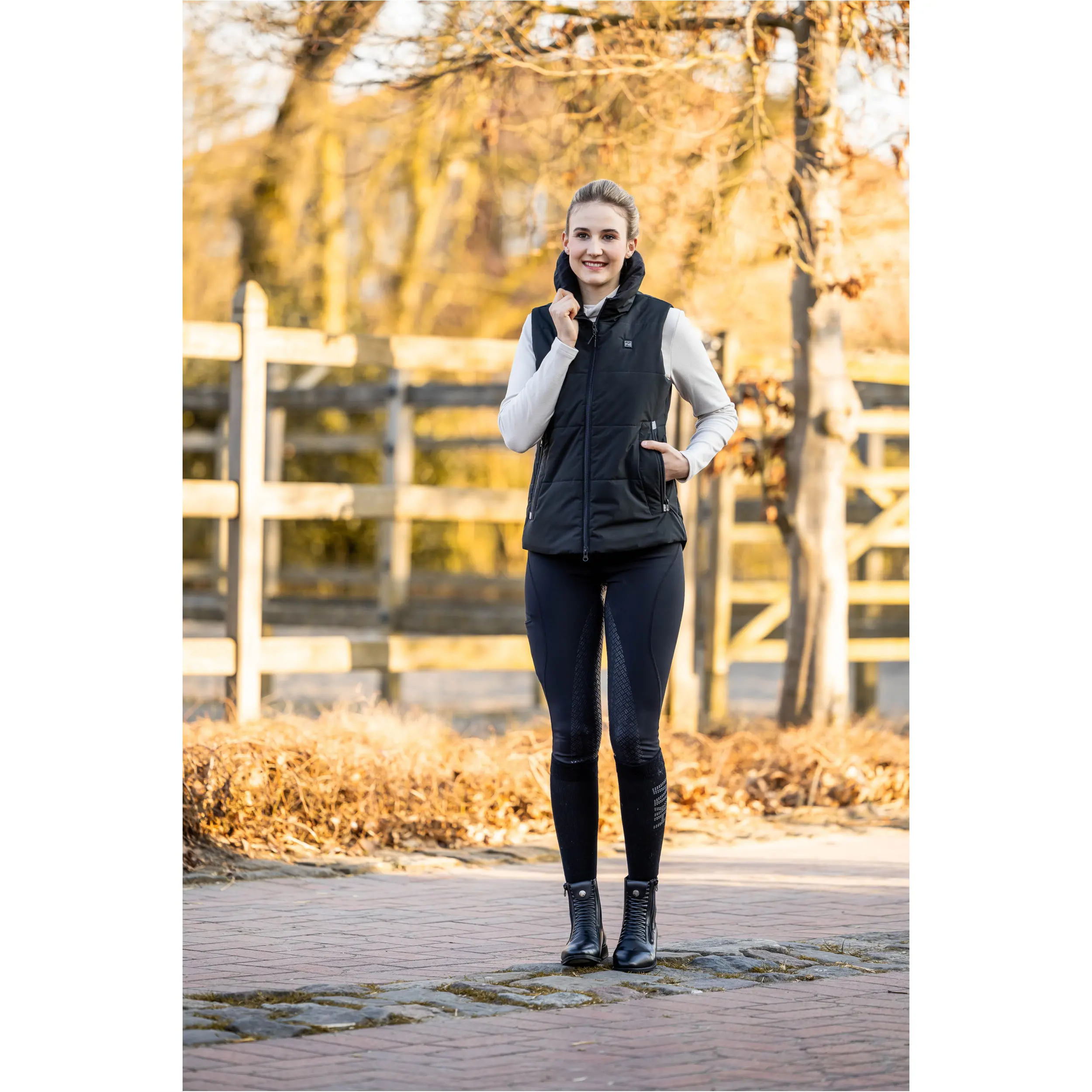 Winter Damen Reitleggings Silikon Vollbesatz RIO schwarz