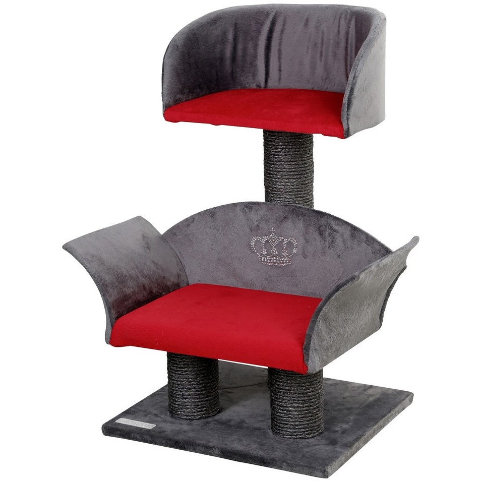 Kratzbaum LOUNGE DELUXE grau/rot 70cm 
