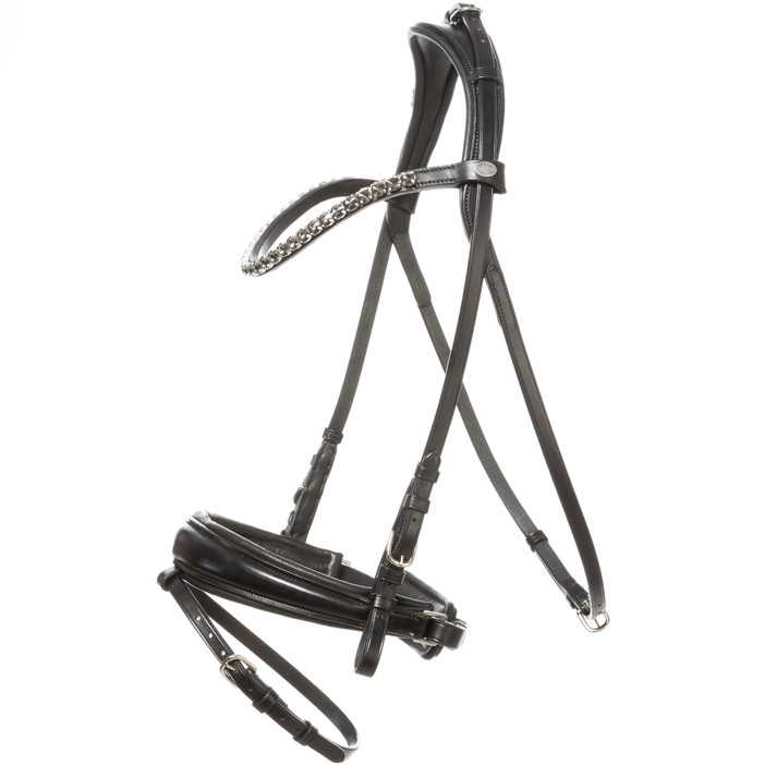 Trensenzaum mit schwedischen Reithalfter AYANA schwarz