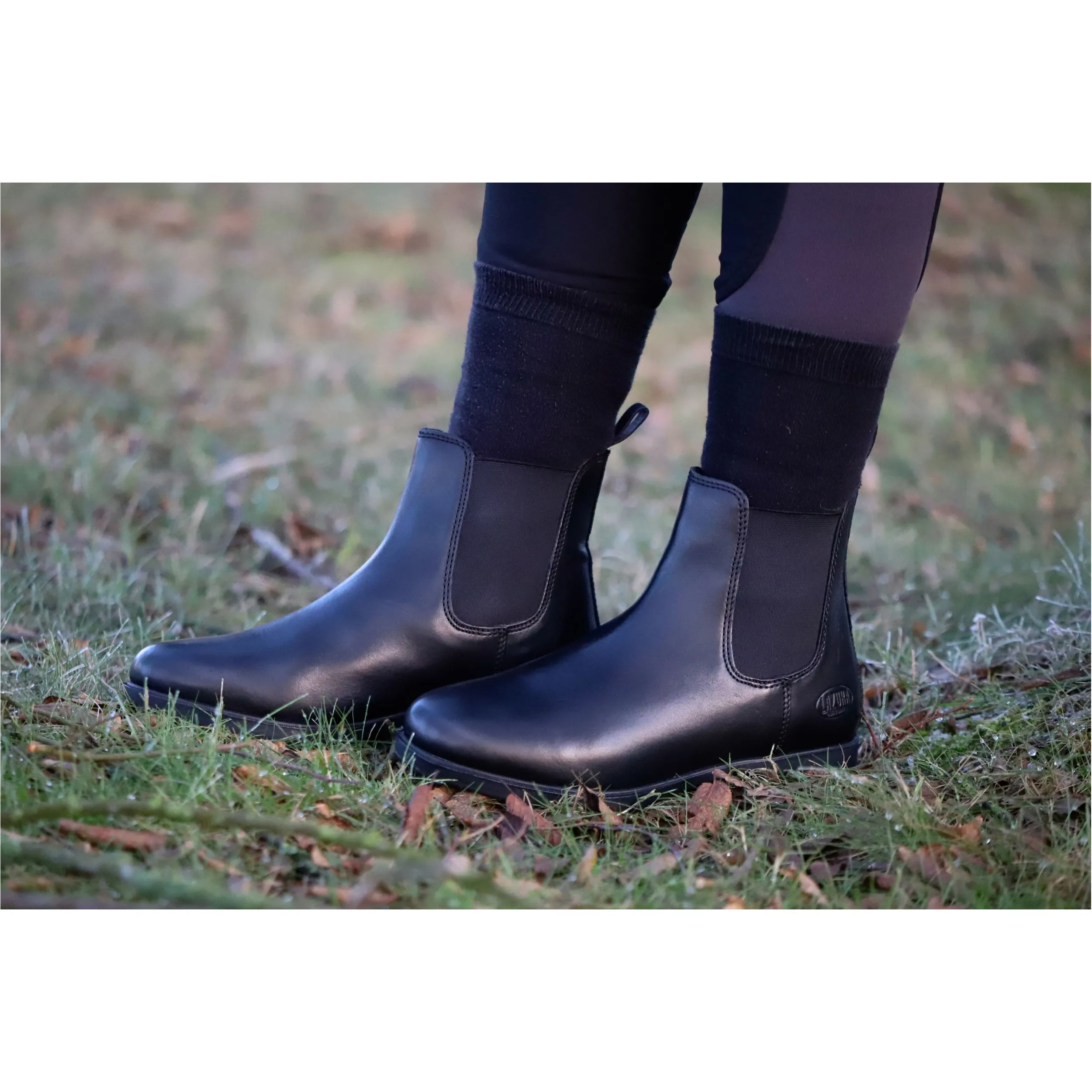 Winter Jodhpur Reitstiefeletten CLASSIC Echtleder schwarz