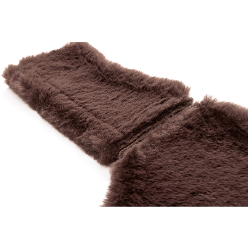 Sattelgurtschoner Kunstfell mit Bauchlatz GUSTAV Vegan braun