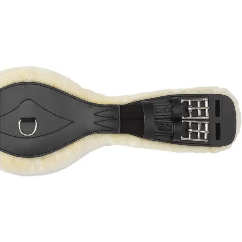 Lederkurzgurt geölt mit Kunstfell und Elast COMFORT schwarz/beige