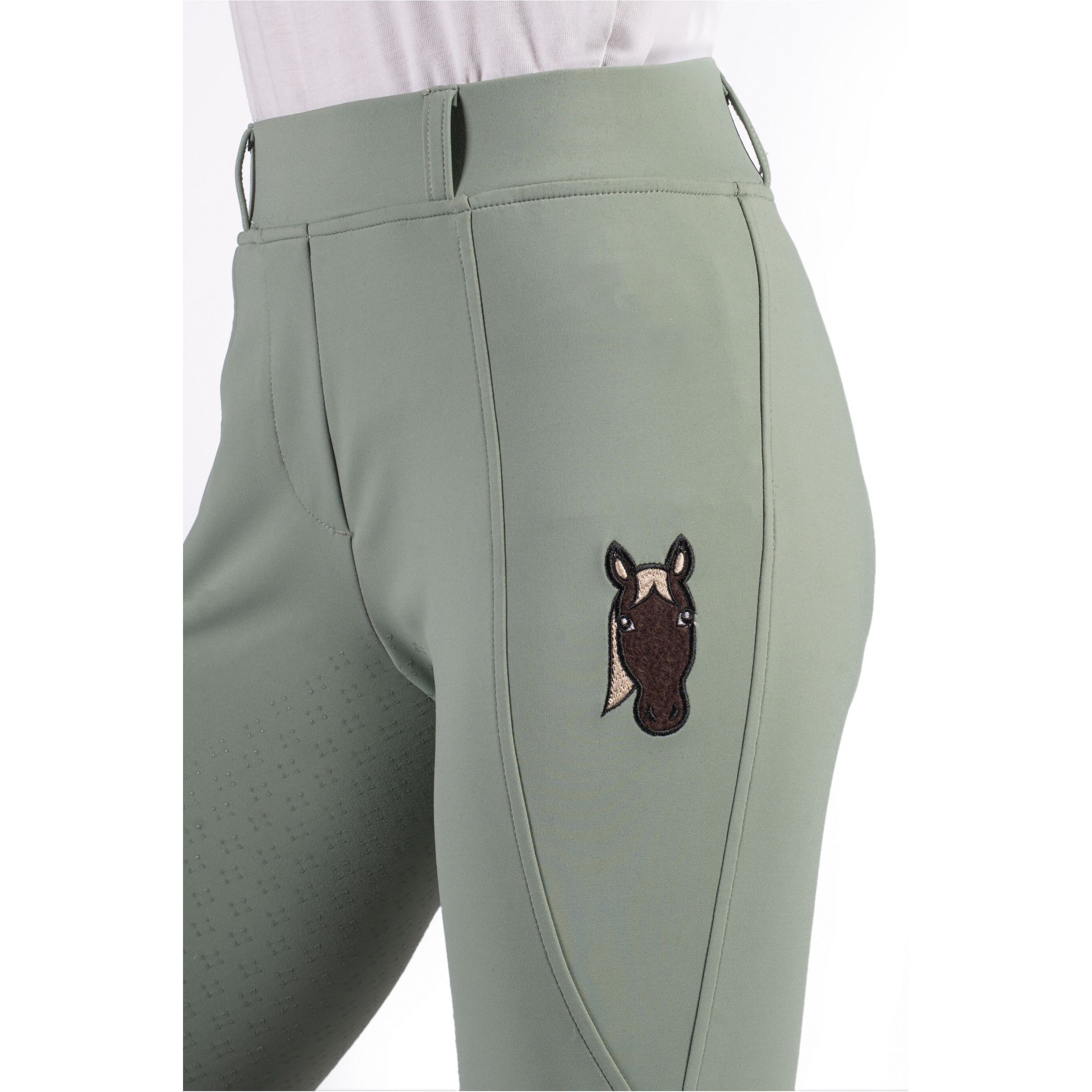 Winter Kinder Reitleggings Silikon Vollbesatz MIA salbei