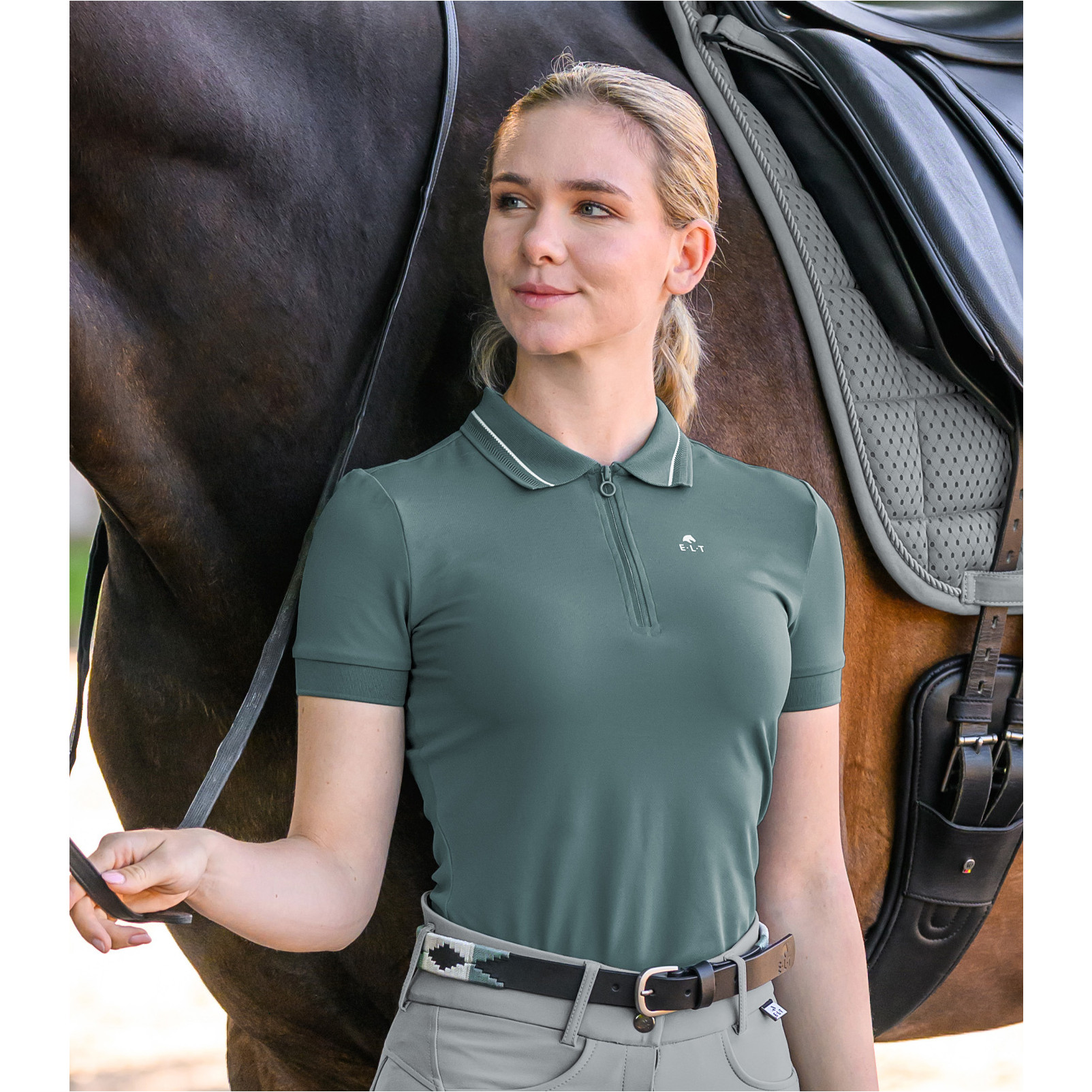 Damen Funktions-Poloshirt PRAG piniengrün