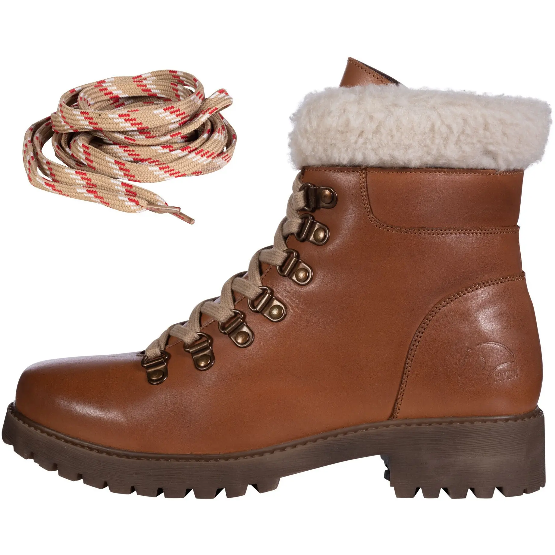 Schnürboots WALKER Echtleder cognac