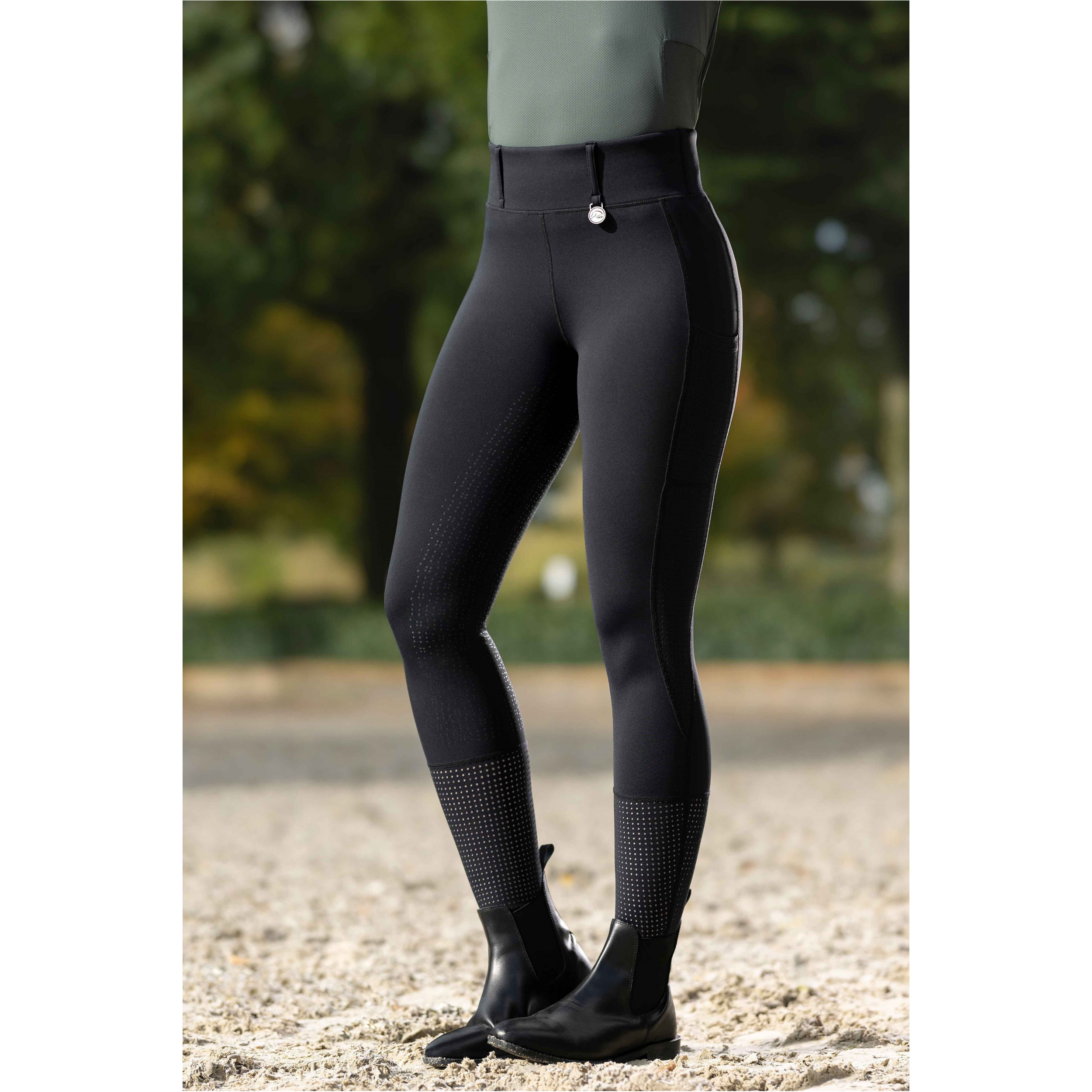 Damen Reitleggings Silikon Vollbesatz JUNA schwarz