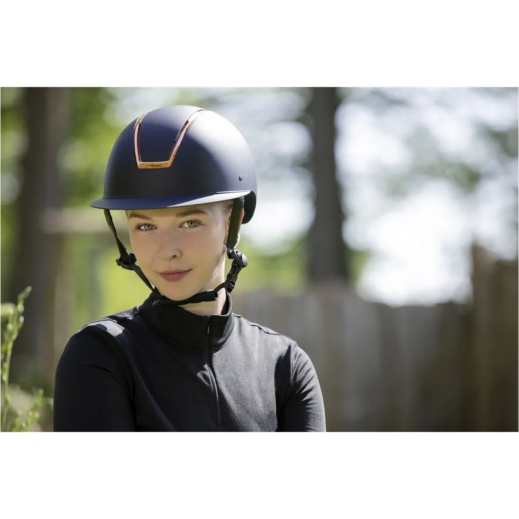 Damen Reithelm LADY SHIELD dunkelblau/rosegold