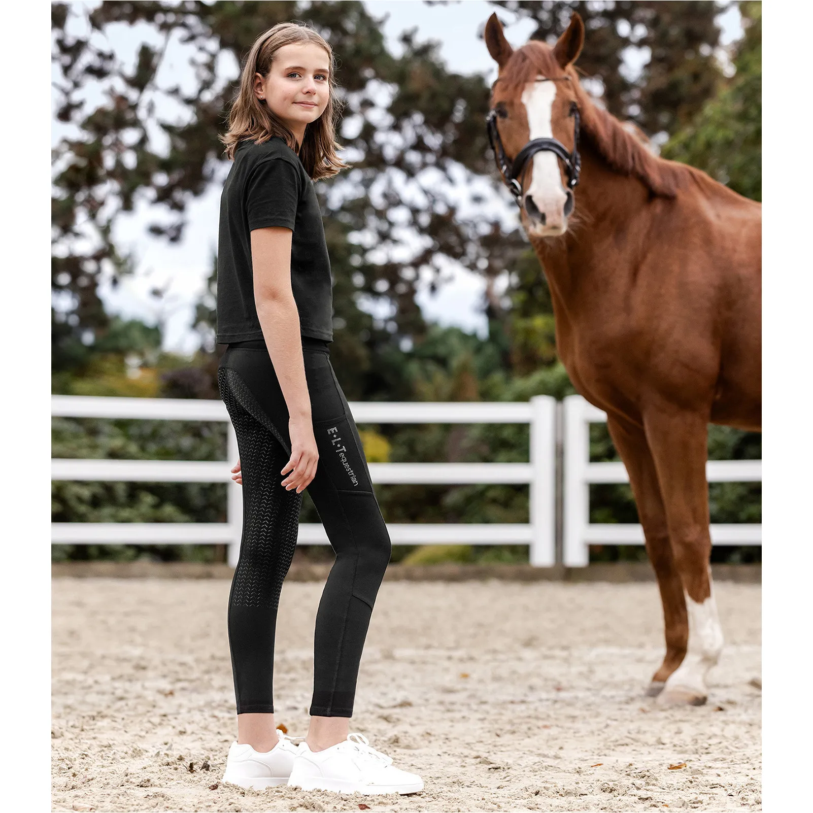 Damen Reitleggings Silikon Vollbesatz ELLA GLAM schwarz