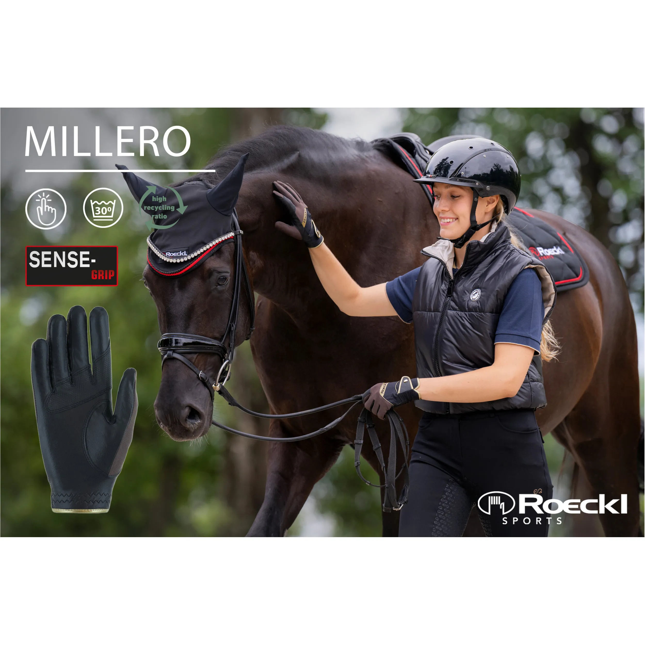 Reithandschuhe MILLERO dark mocha/black