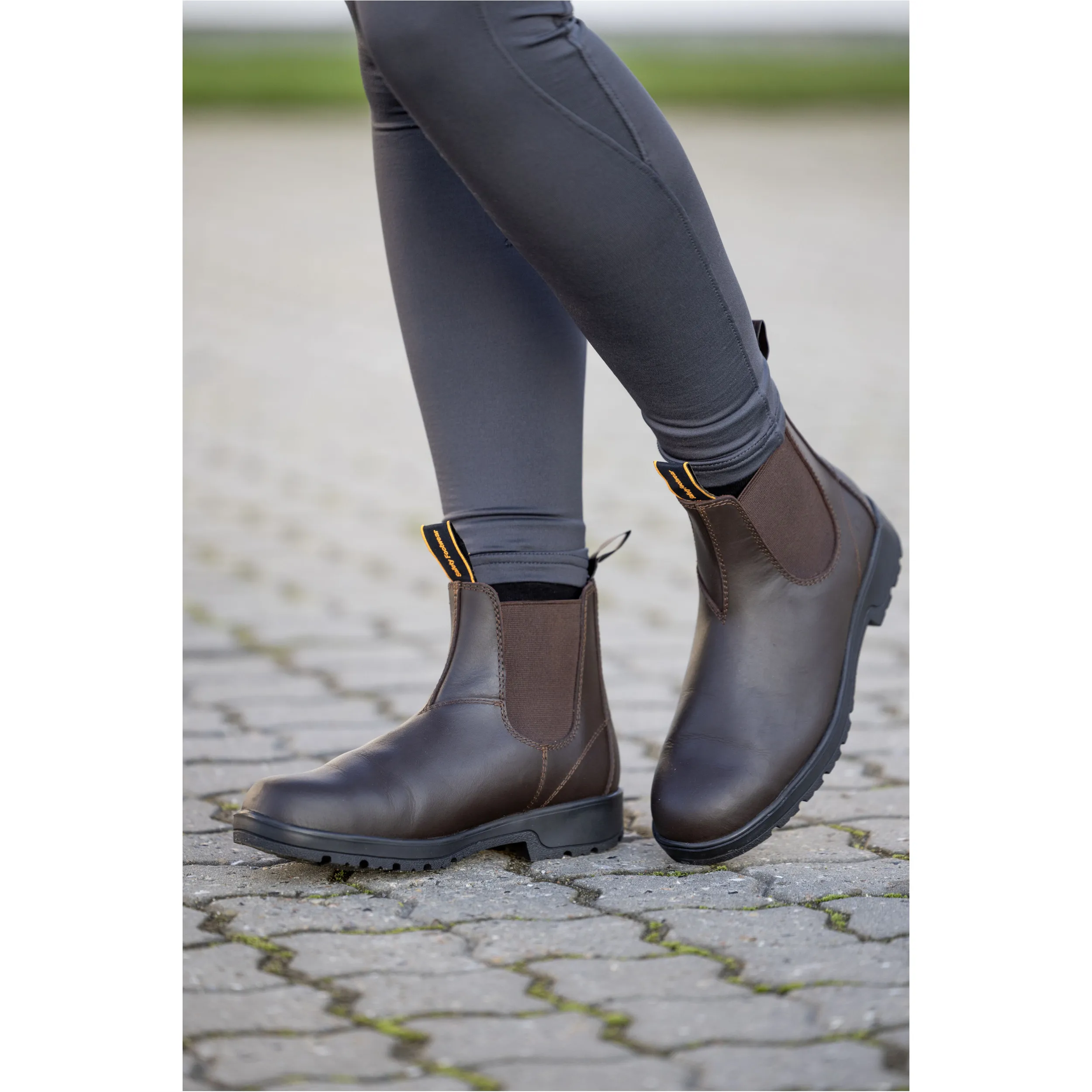 Jodhpur Reitstiefeletten mit Stahlkappe Echtleder braun