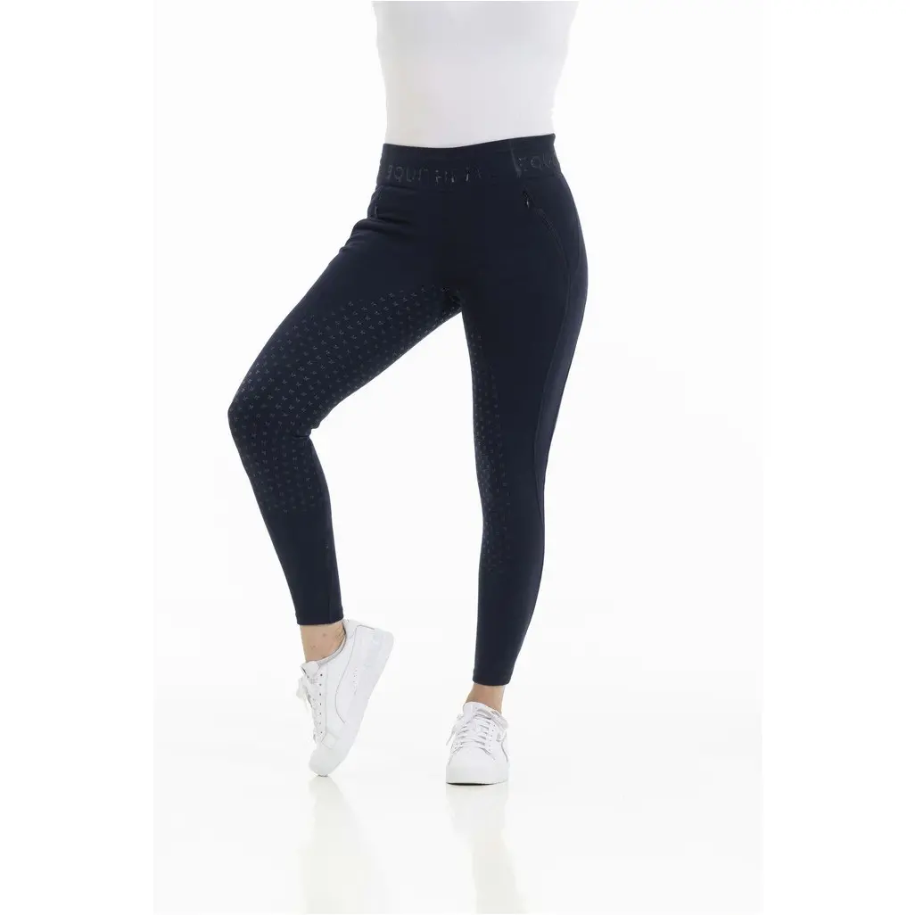 Damen Reitleggings Silikon Vollbesatz PAMELA Bio-Baumwolle marineblau