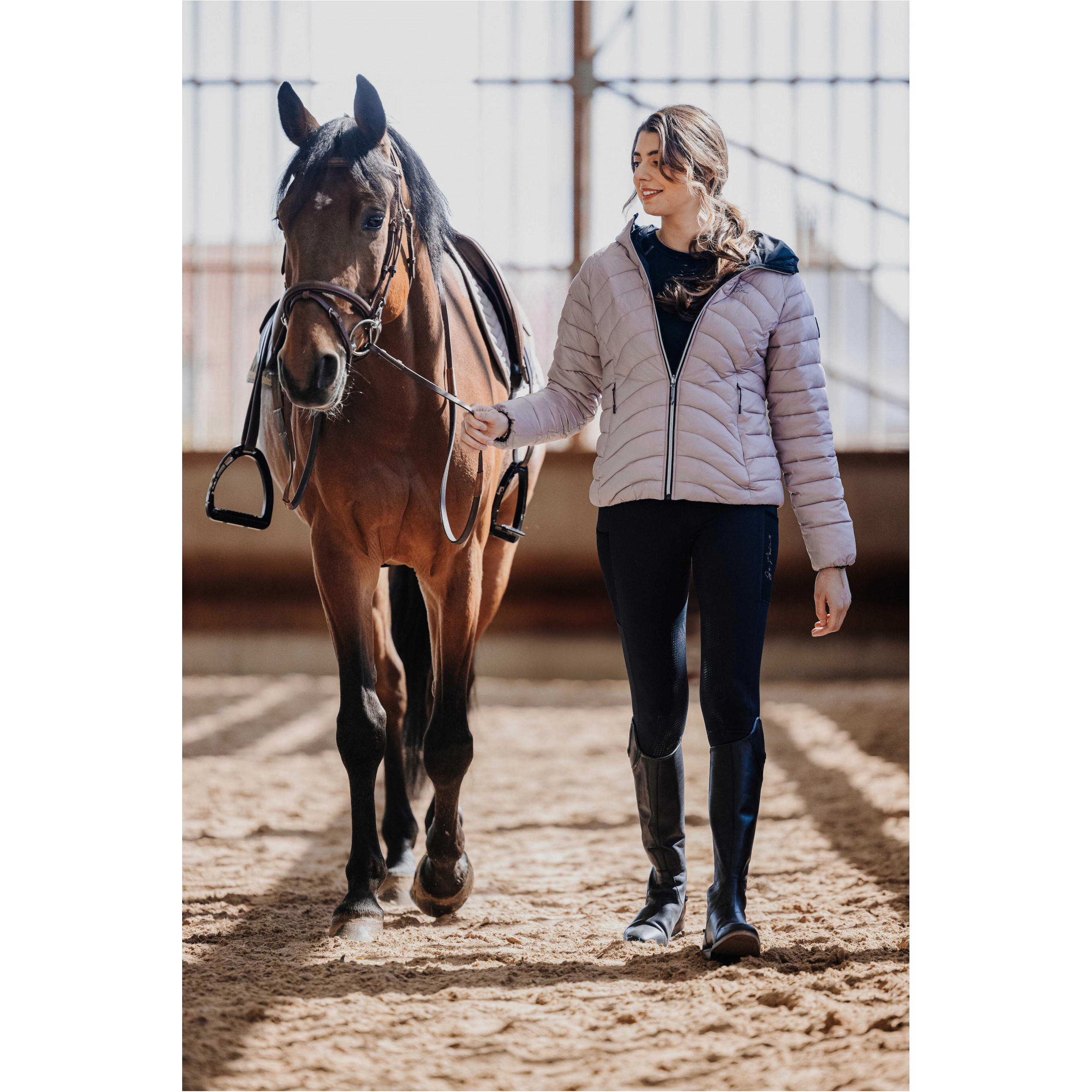 Damen Reitleggings Silikon Vollbesatz FLORA Kreuzbund schwarz