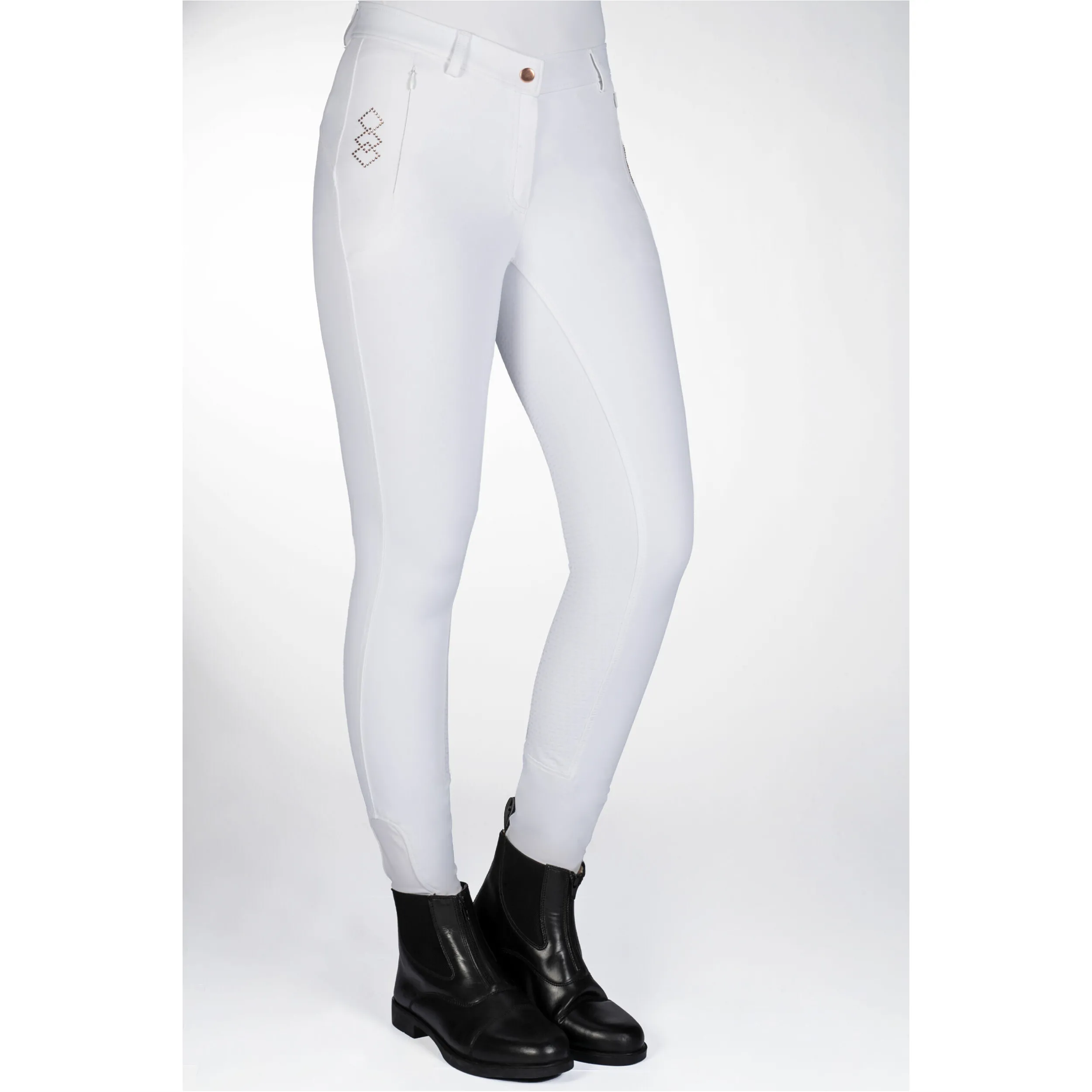 Damen Reithose Silikon Vollbesatz ALEXIS weiß