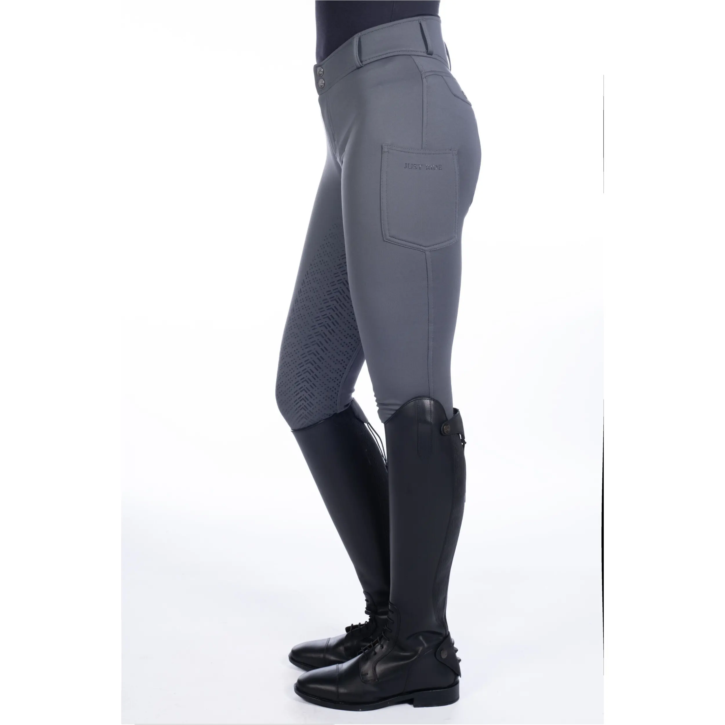Winter Kinder Reithose Silikon Vollbesatz RUBY grau