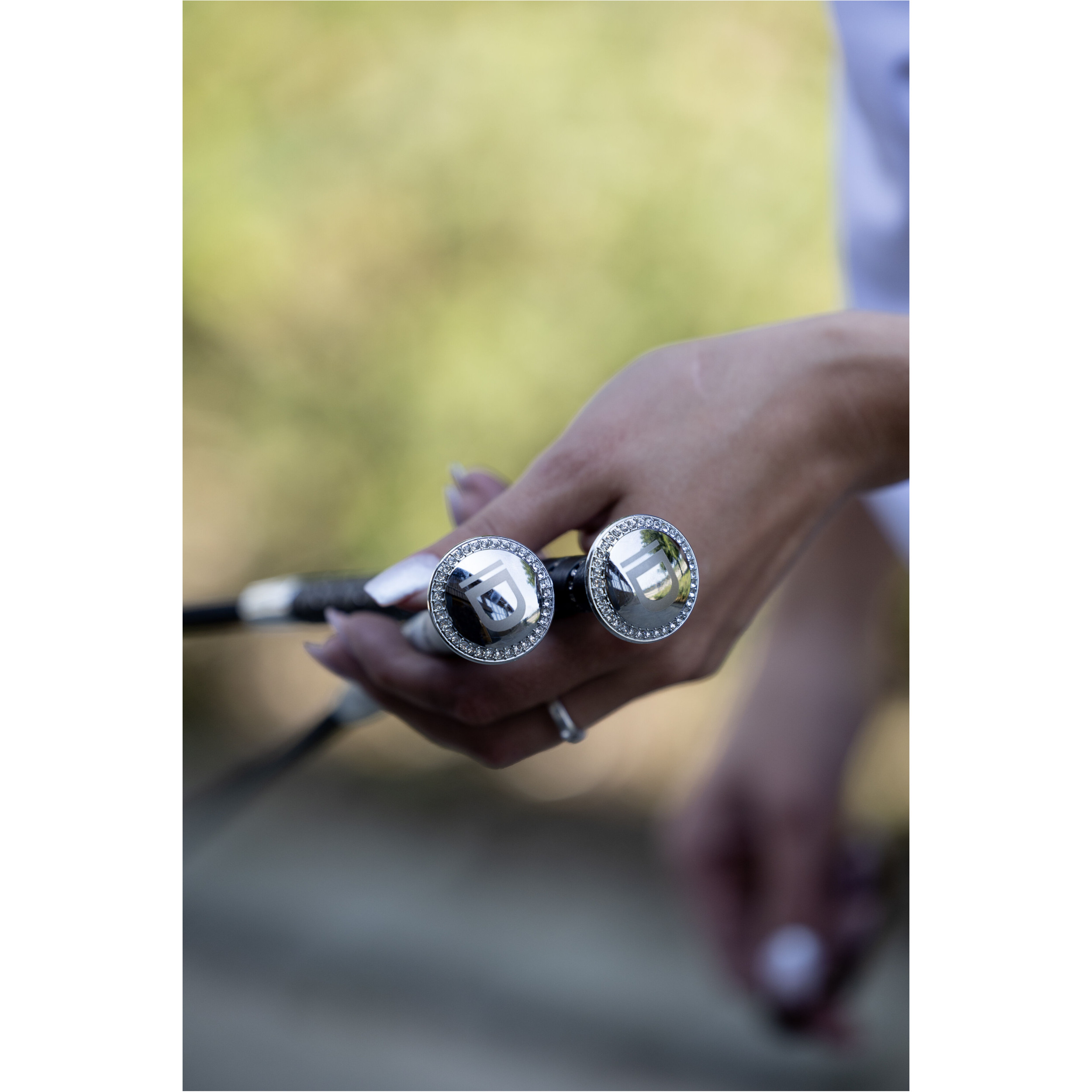 Dressurgerte mit Steinen RHINESTONE silber