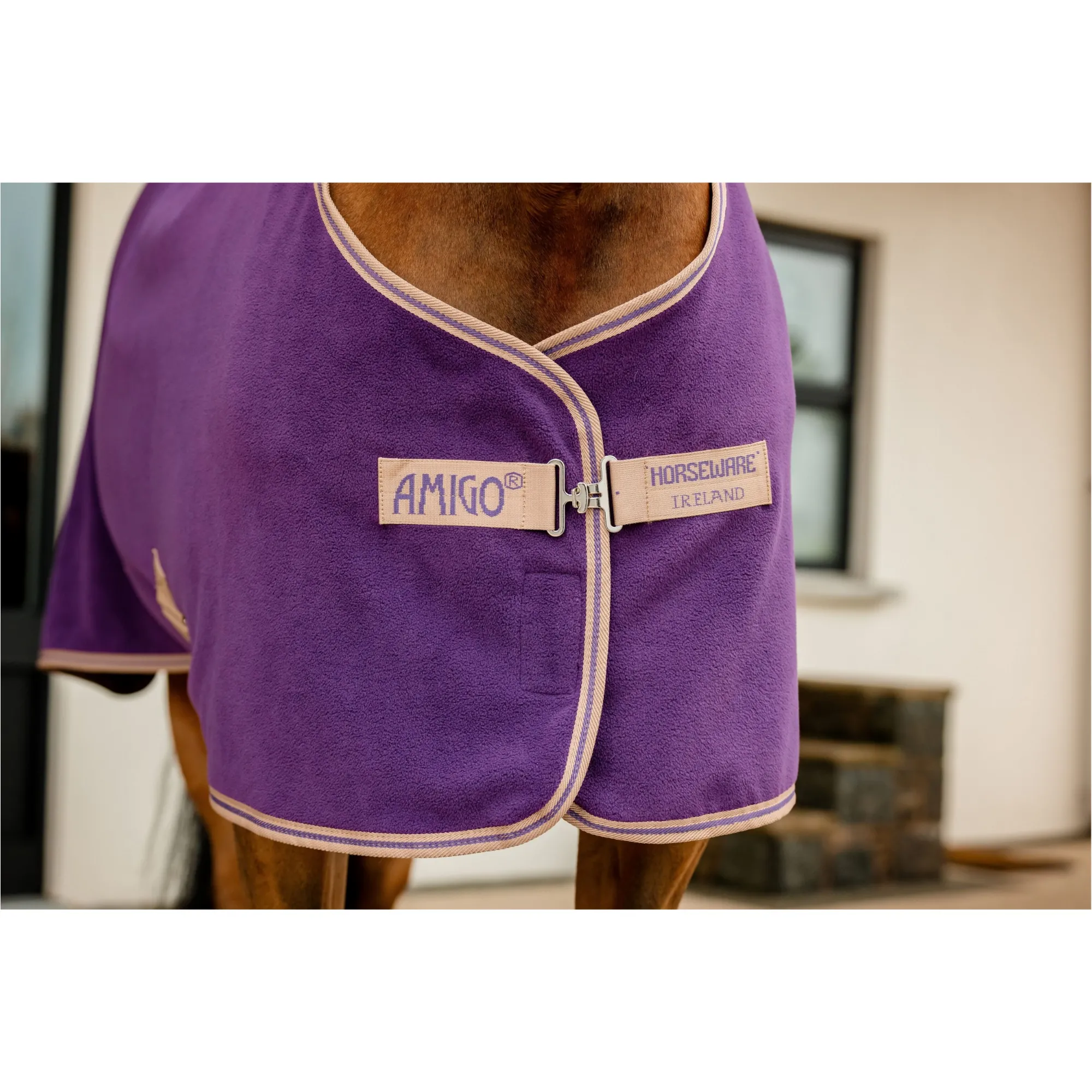 Abschwitzdecke AMIGO Fleece Cooler winterberry/taupe