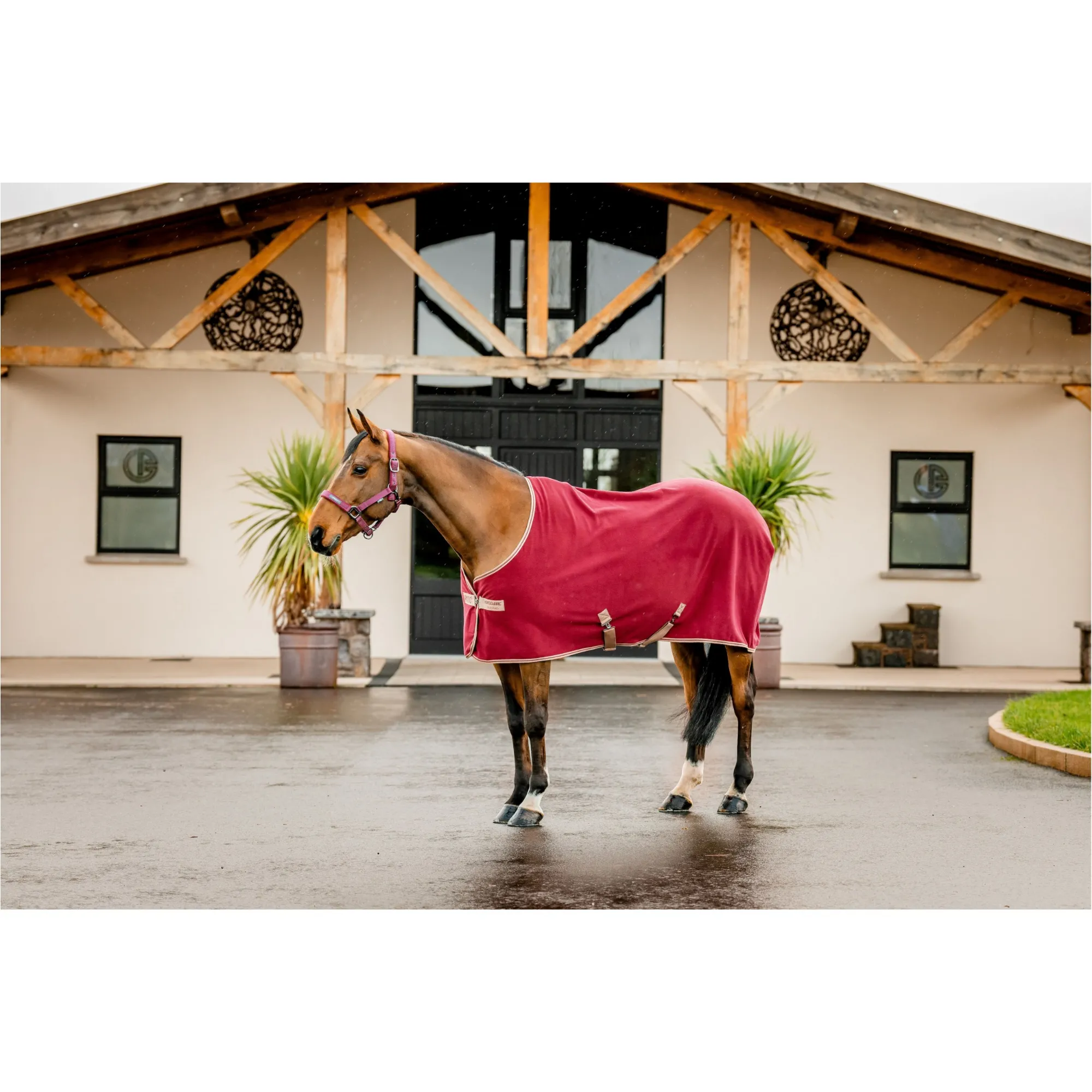 Abschwitzdecke AMIGO Fleece Cooler mulberry/taupe