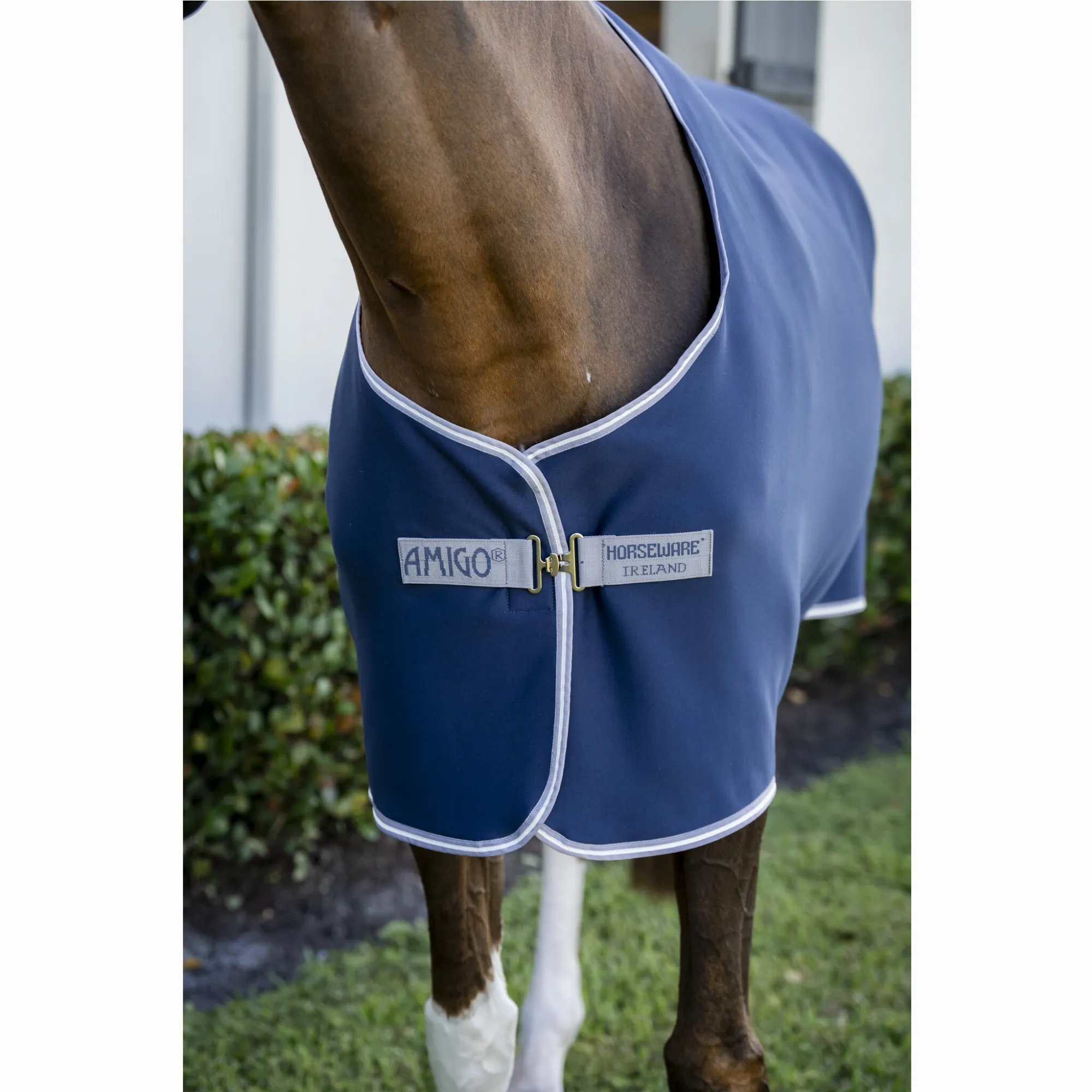 Abschwitzdecke AMIGO Jersey Cooler navy/titanium grey/silver