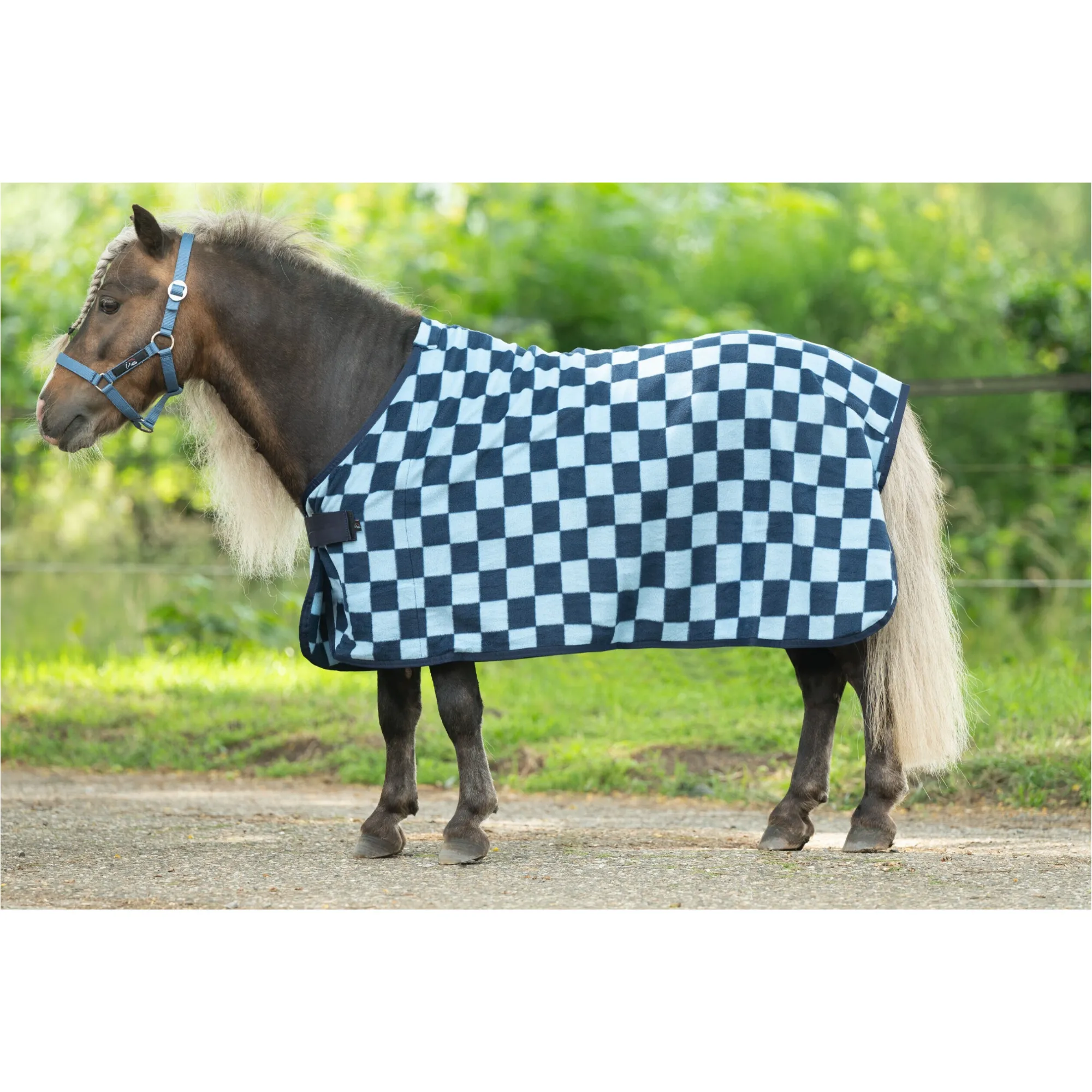 Abschwitzdecke HENNI für Shettys dunkelblau/blau