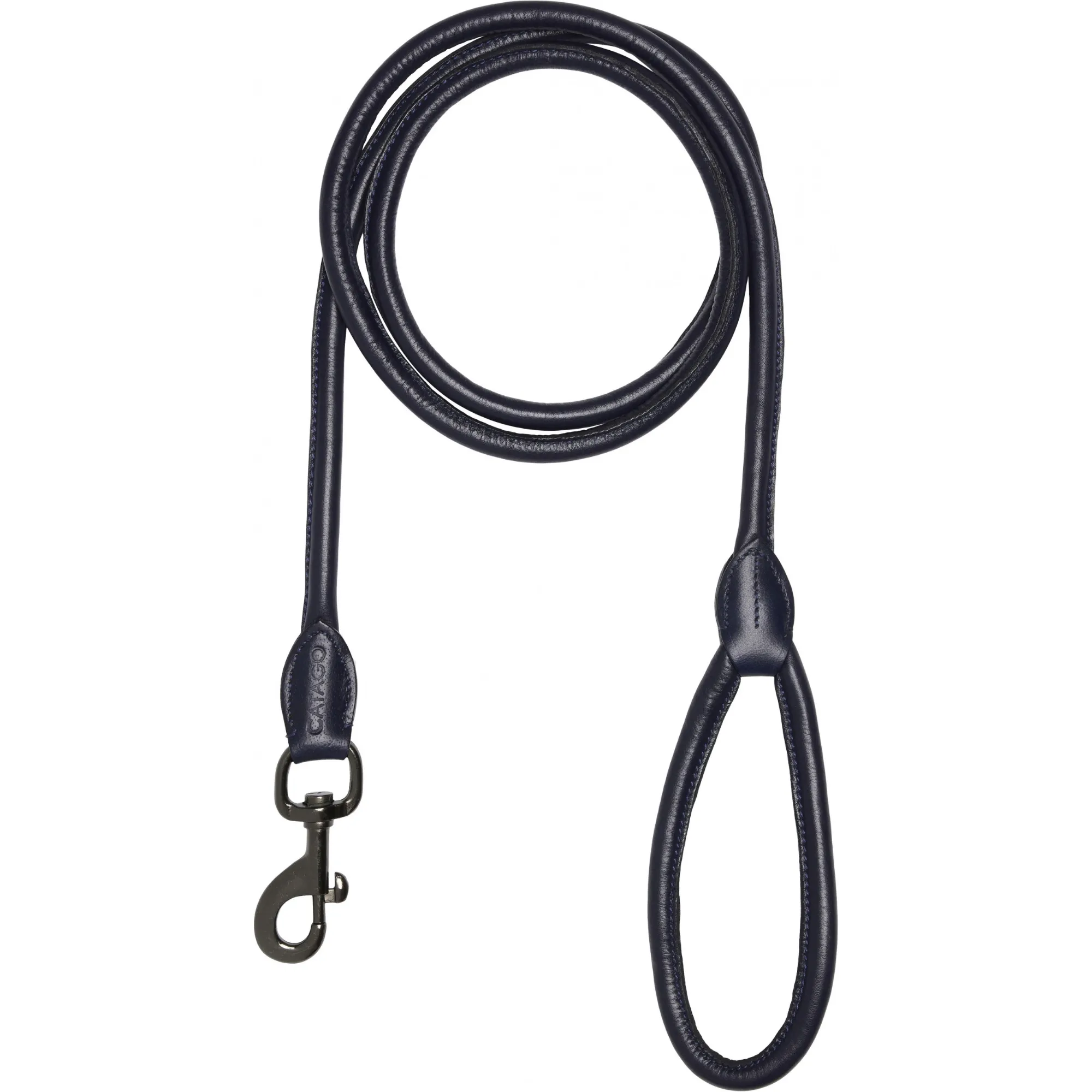 Anbindestrick Echtleder navy 200cm