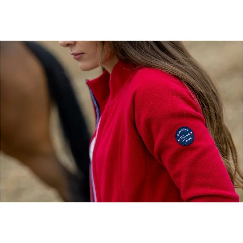 Damen Fleecejacke LENA kirschrot