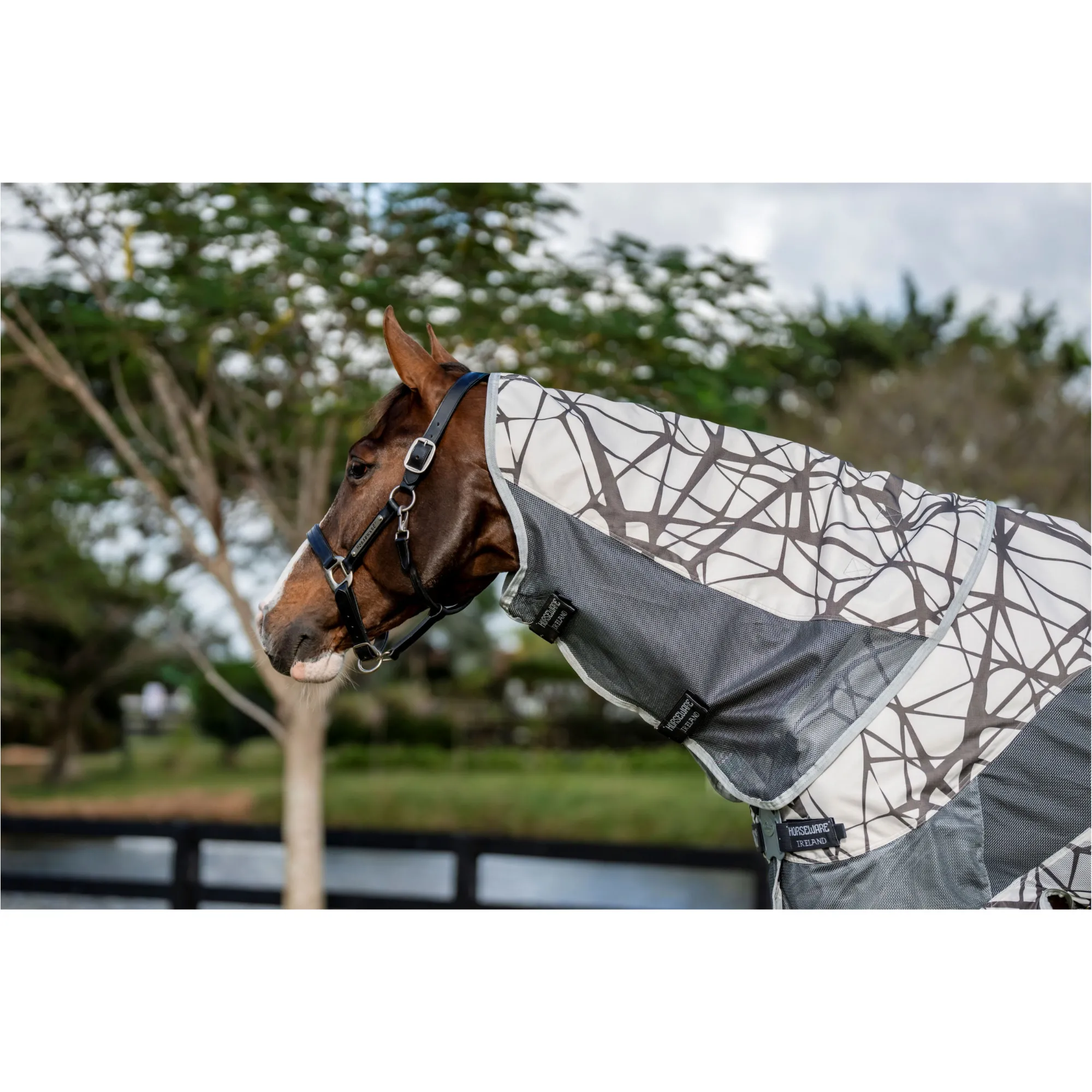 Fliegen- und Regendecke mit Halsteil (abnehmbar) 600D AMIGO 3 in 1 Camofly print/grey
