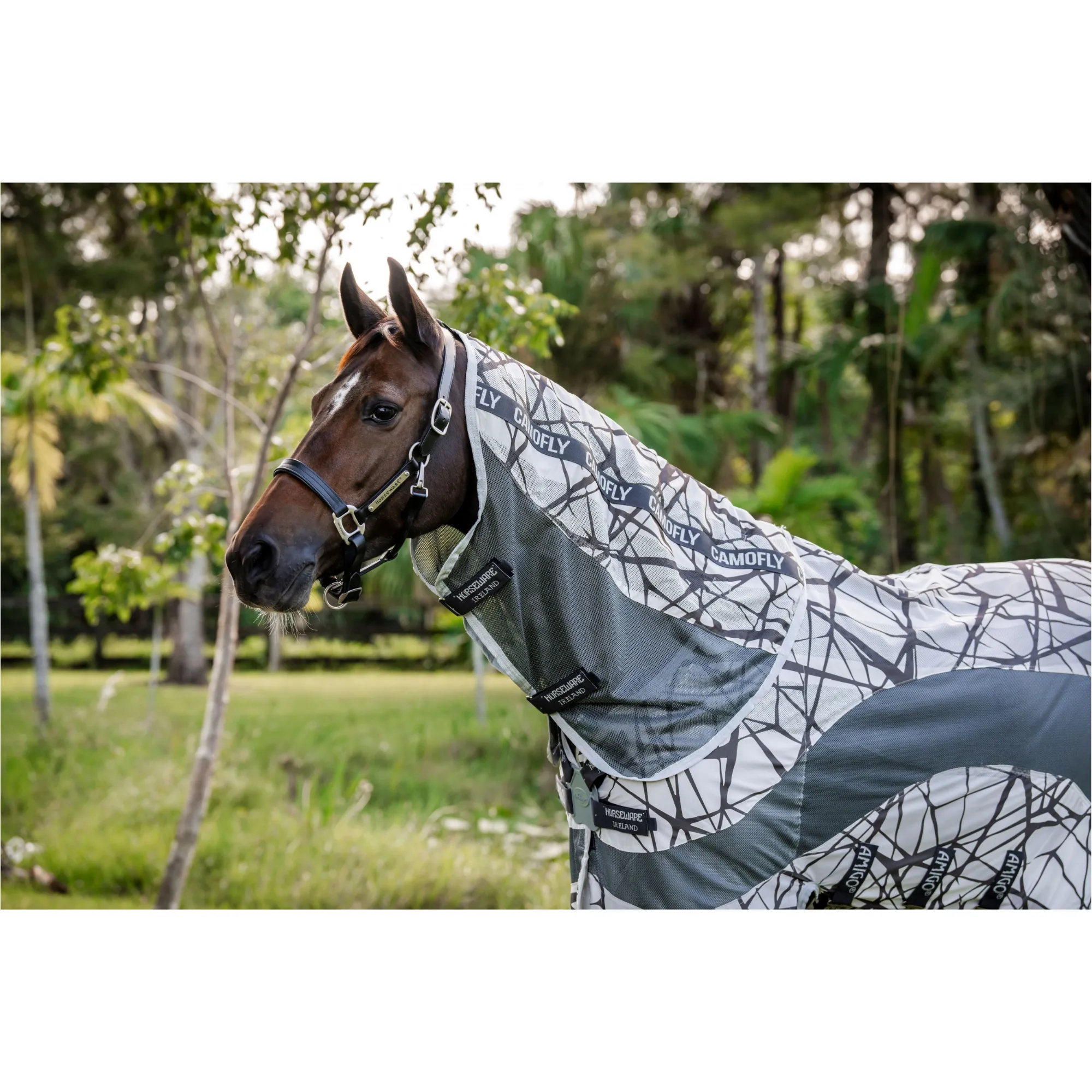 Fliegendecke mit Halsteil (abnehmbar) 600D AMIGO Camofly print/grey