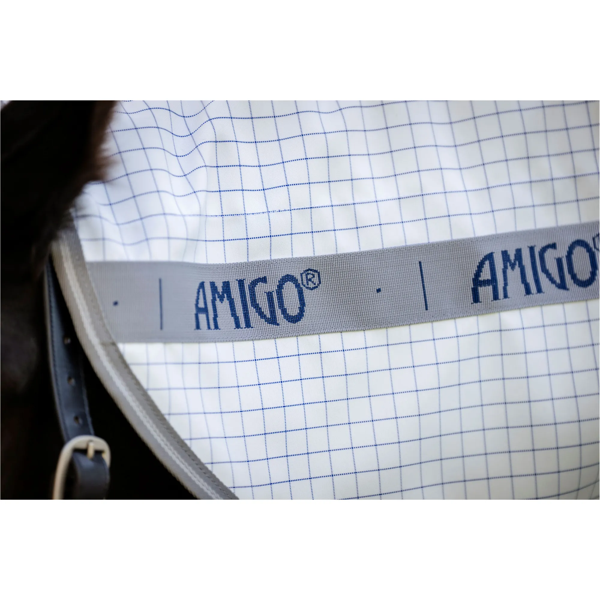 Fliegendecke mit Halsteil (abnehmbar) AMIGO Summer Sheet Plus navy check/titanium grey/silver