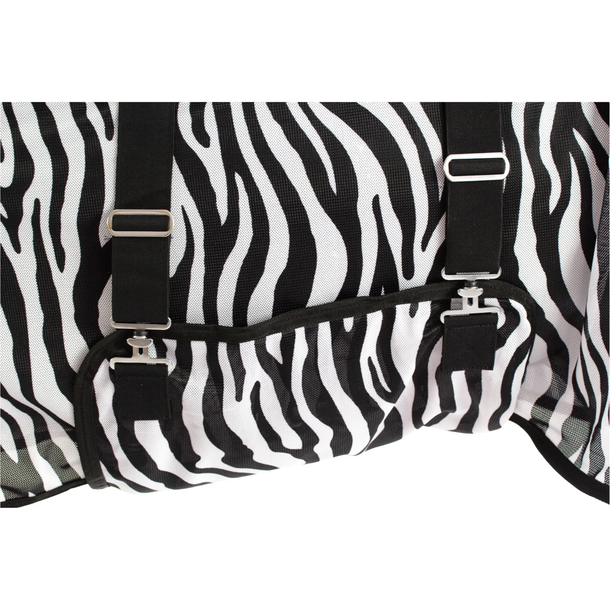 Fliegendecke mit Halsteil und Bauchlatz reißfest ZEBRA schwarz/weiß