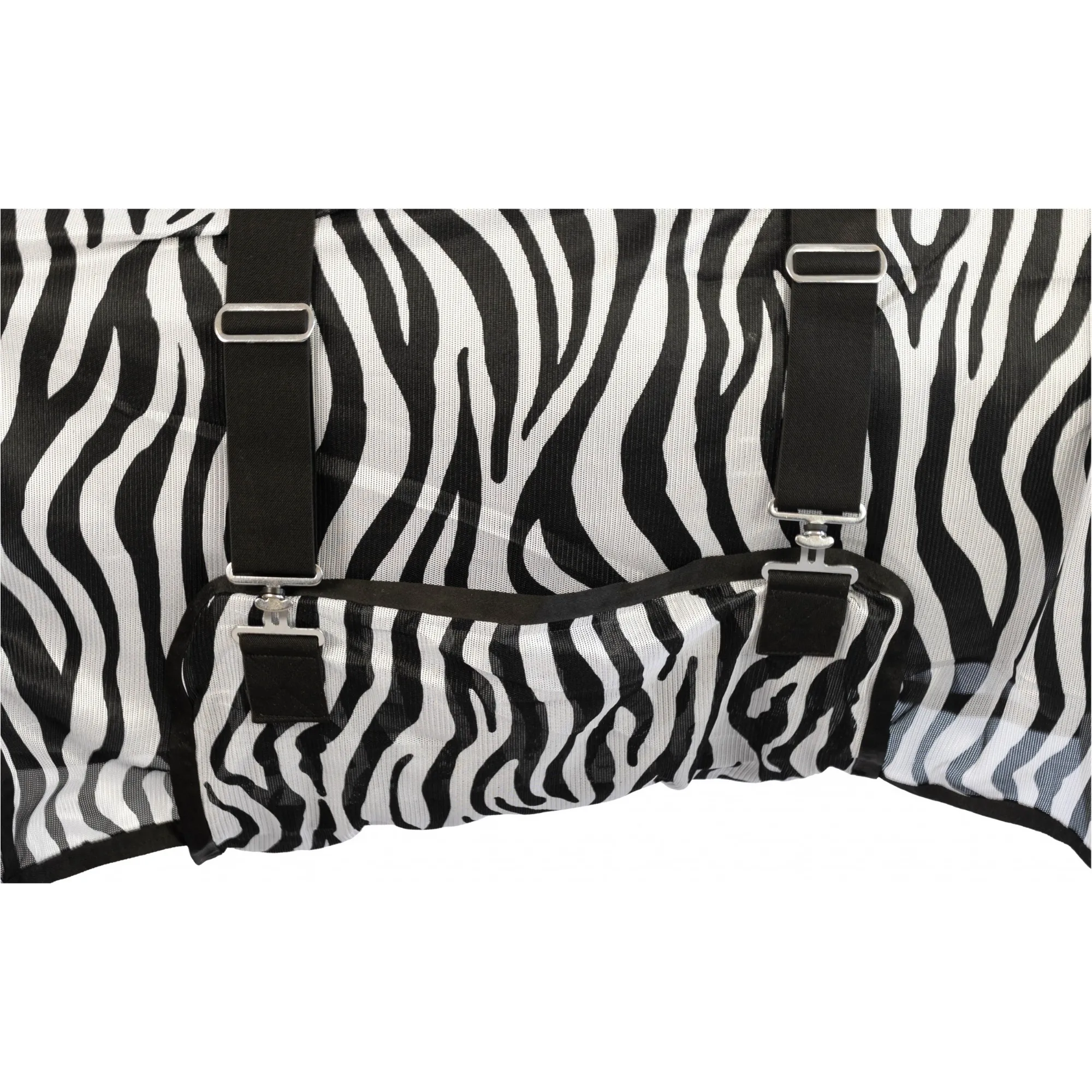 Fliegendecke mit Halsteil und Bauchlatz ZEBRA schwarz/weiß
