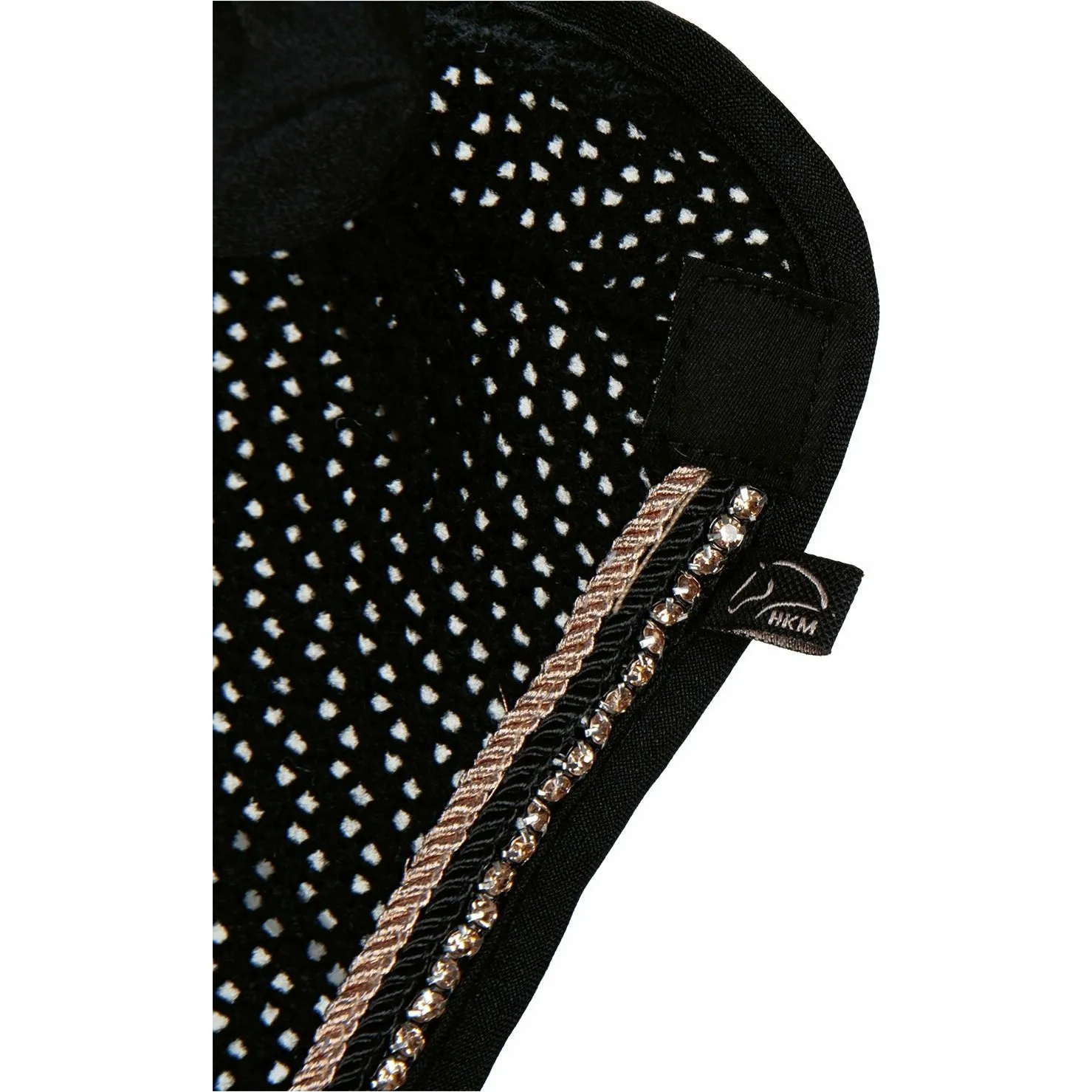 Fliegenhaube ROSEGOLD GLAMOUR STYLE schwarz/rosegold