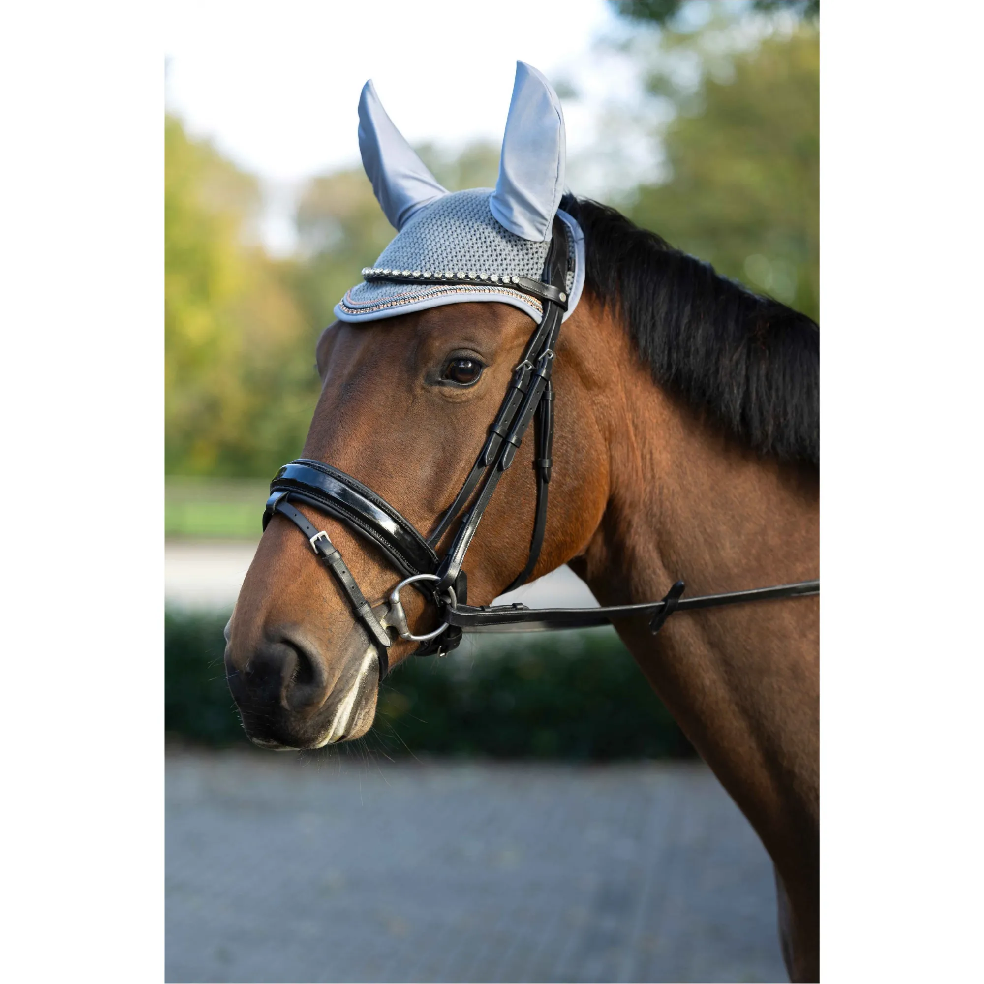 Fliegenhaube ROSEGOLD GLAMOUR STYLE grau/rosegold