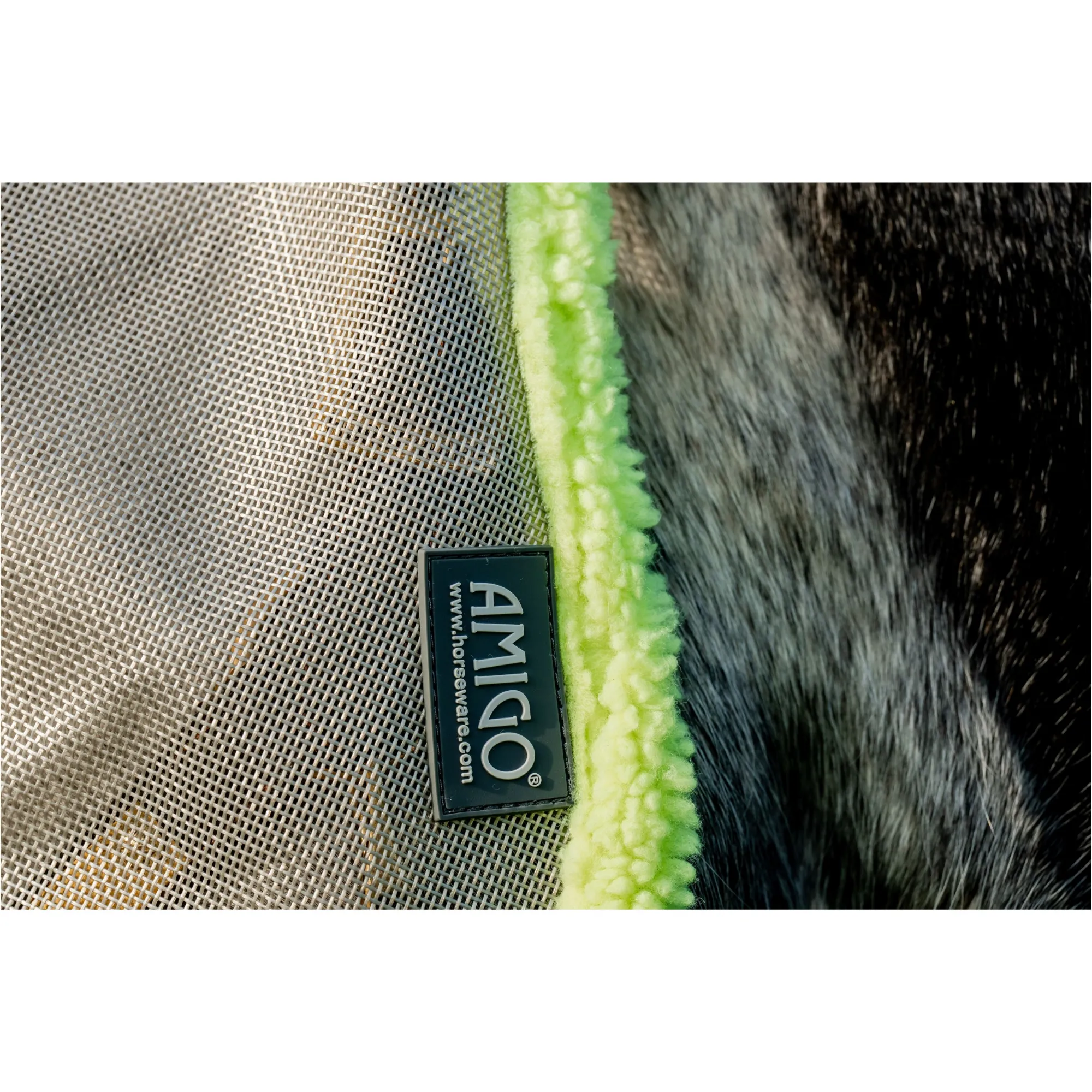 Fliegenmaske AMIGO Flymask silver/lime