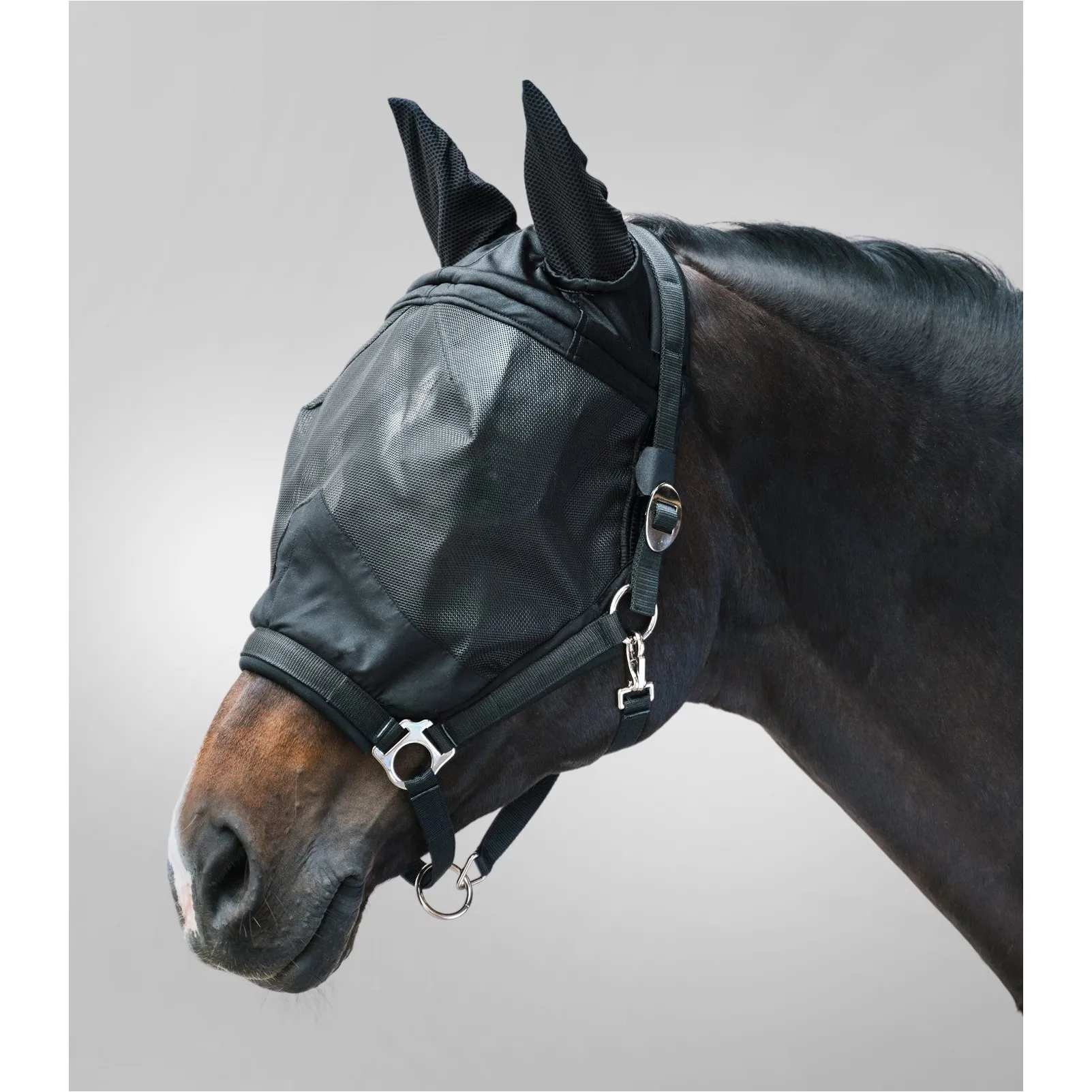 Fliegenmaske mit Halfter PREMIUM schwarz