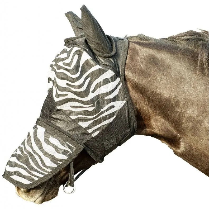 Fliegenmaske mit Nüsternschutz ZEBRA weiß/schwarz