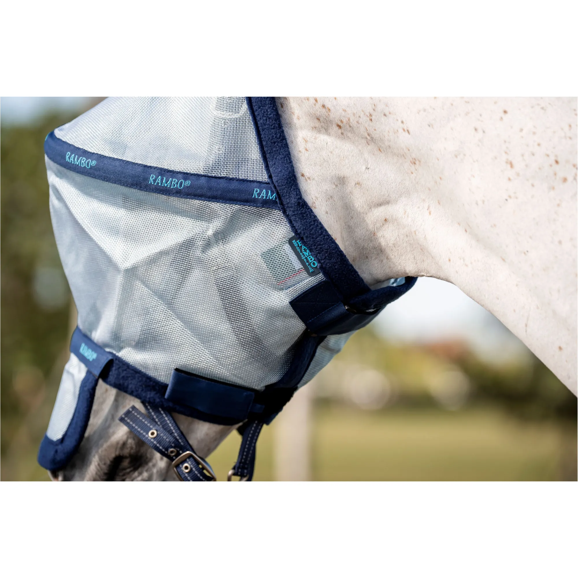 Fliegenmaske RAMBO Plus azure blue/navy/electric blue