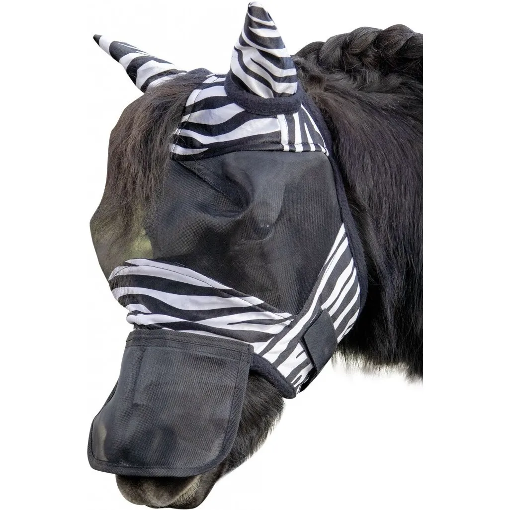 Fliegenmaske ZEBRA schwarz/weiß