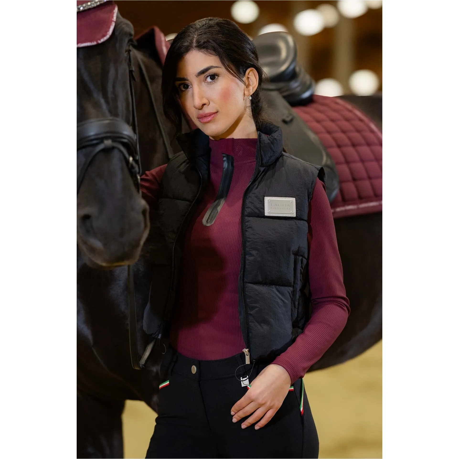 Damen Funktionsshirt LIVIGNO RIBBED bordeaux